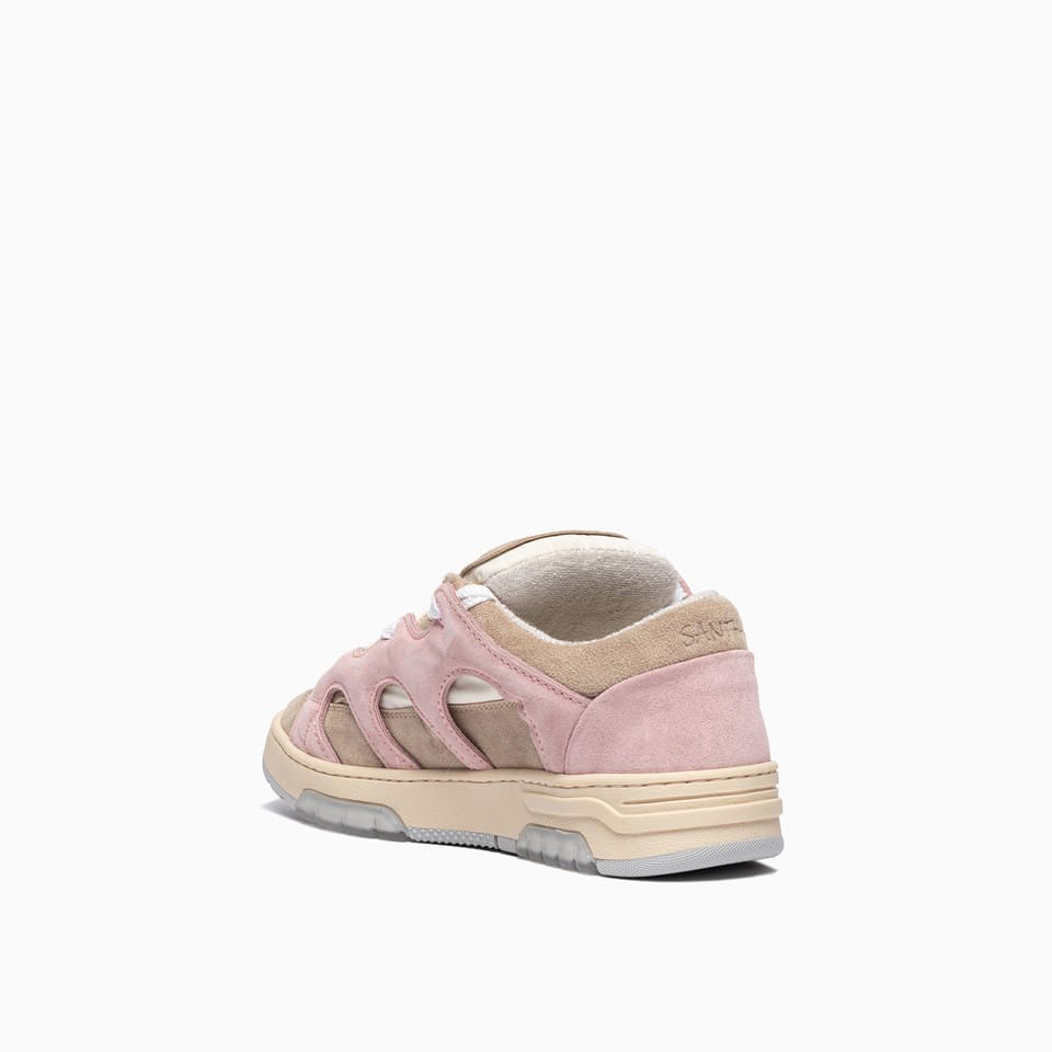 Shop Paura Santha Sneakers In Pink/dove