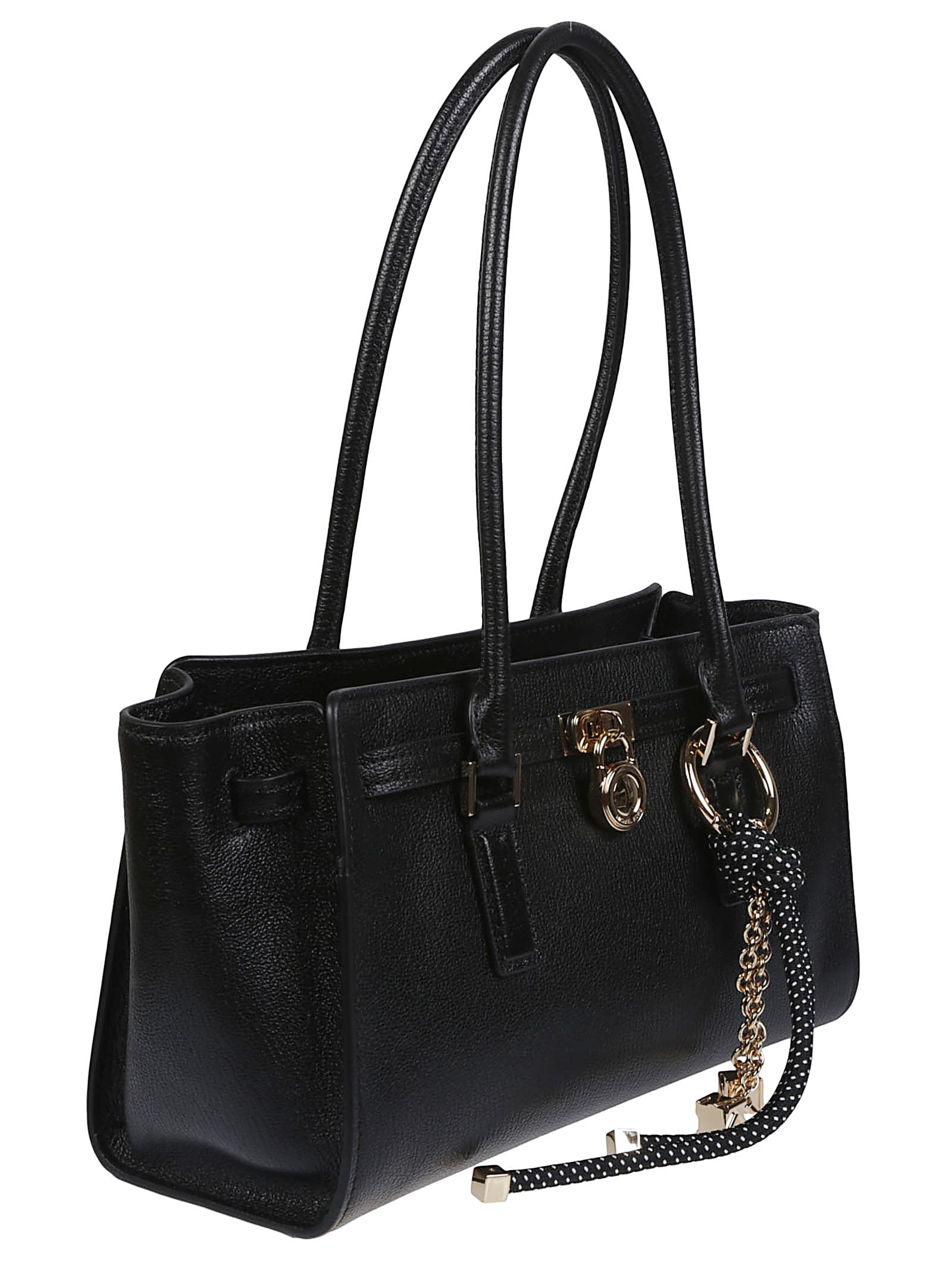 Michael Kors Double-handle Leather Shoulder Bag In Black