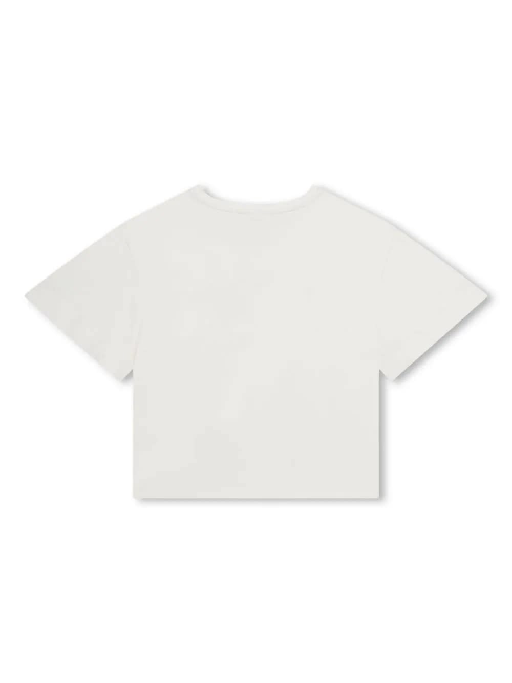 Shop Chloé White T-shirt With Cut-out Embroidery Logo