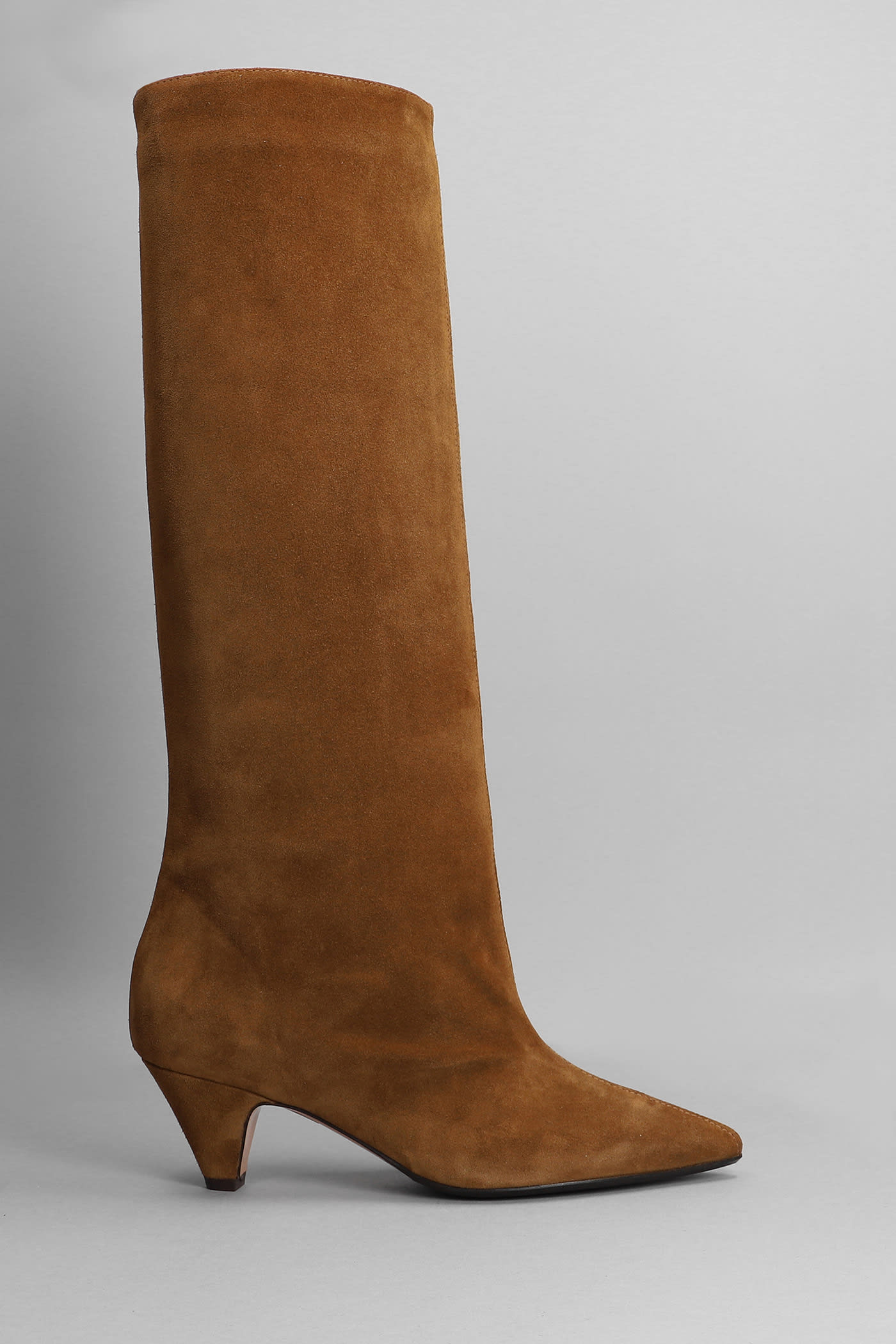 Anna F. High Heels Boots In Leather Color Suede