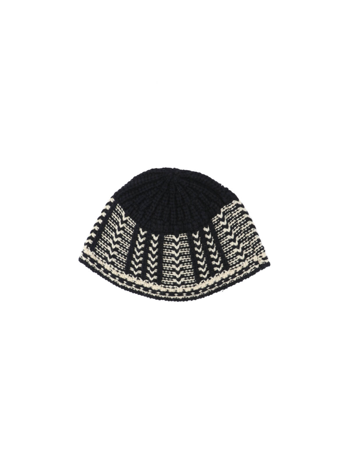 Low Classic Knit Two-tone Ribbed Hat Design In Black