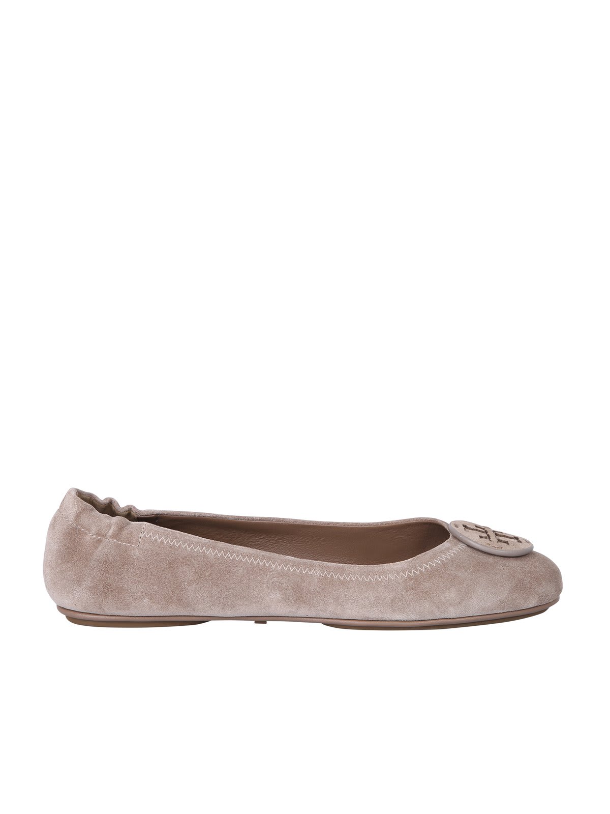 Shop Tory Burch Minnie Travel Ballet Flats In Beige