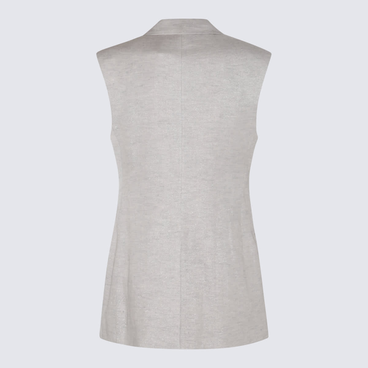 Shop Brunello Cucinelli Light Grey Linen Vest Blazer