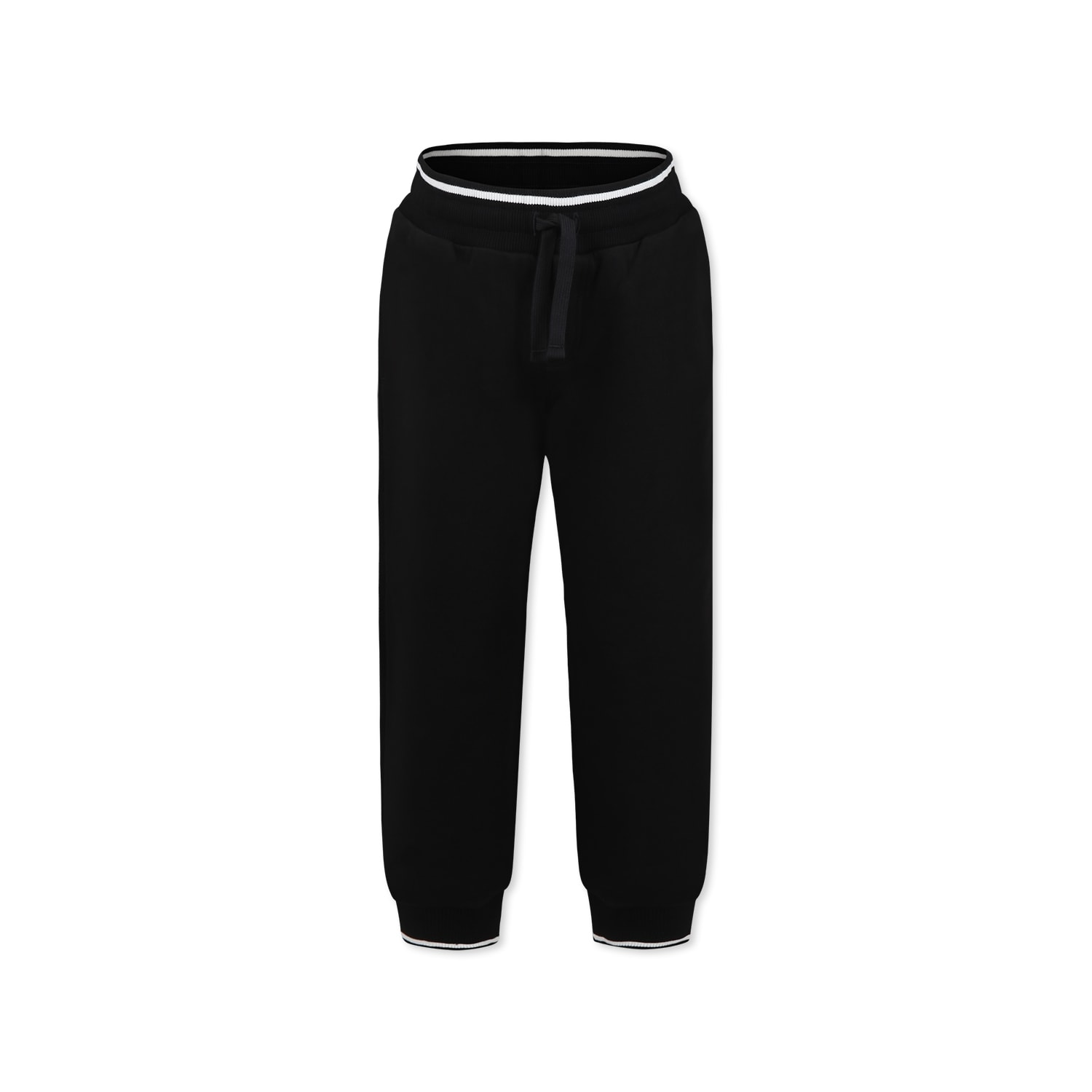 Dolce & Gabbana Black Trousers For Kids With Logo In Black