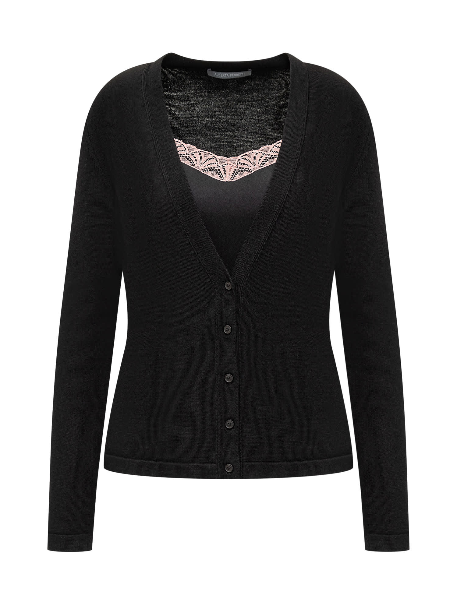 Shop Alberta Ferretti Merino Wool Sweater In Fantasia Nero