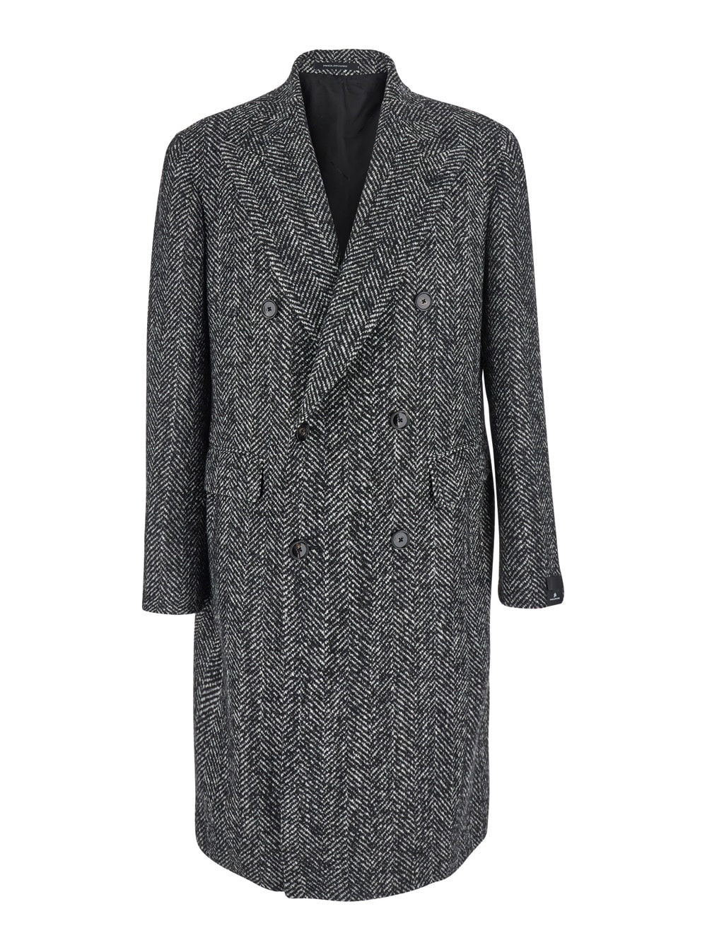 Tagliatore Grey Oversized Double-breasted Coat In Wool Blend Man In Gray
