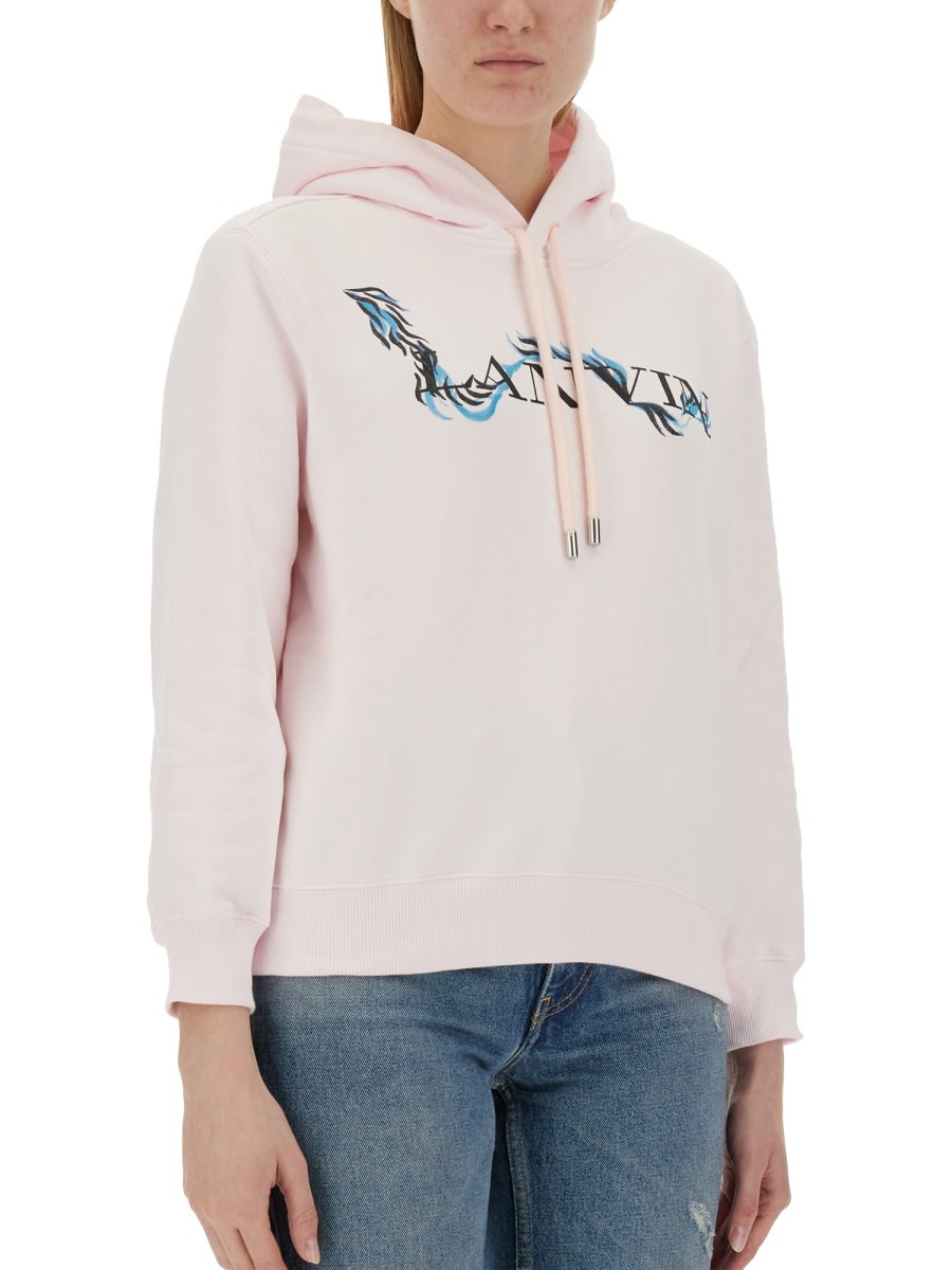 Shop Lanvin Sweatshirt With Print In Pink