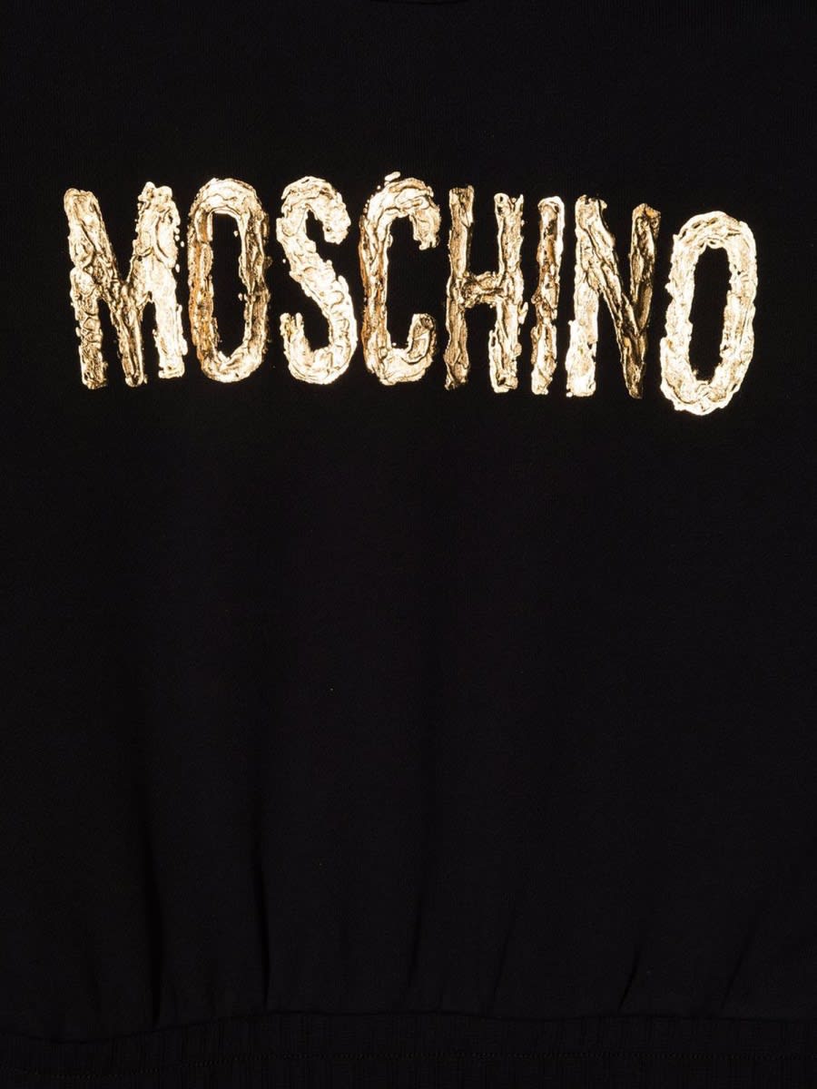 Moschino Abito Felpa Con Logo In Black