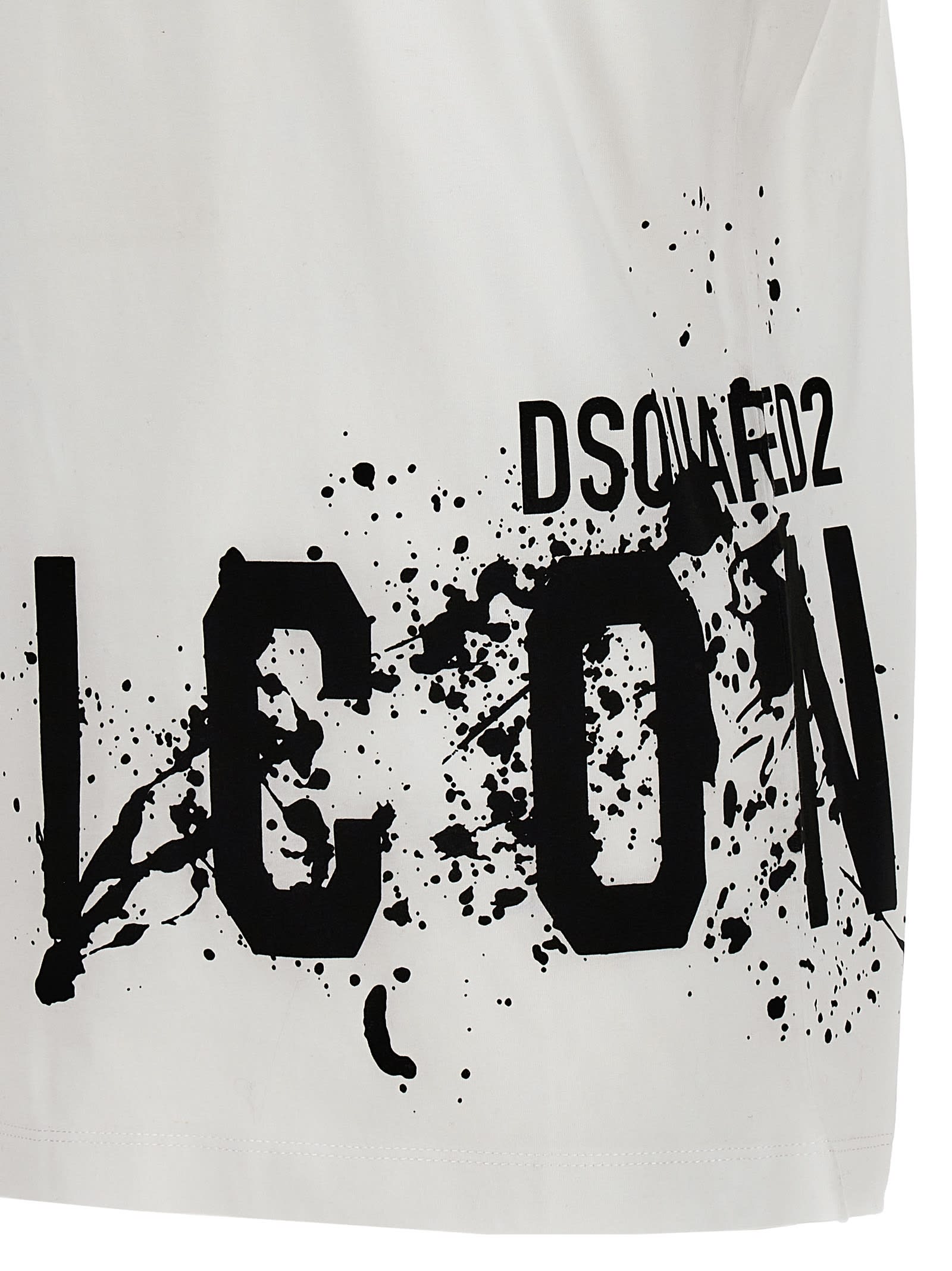 Shop Dsquared2 Icon Splash T-shirt In White/black
