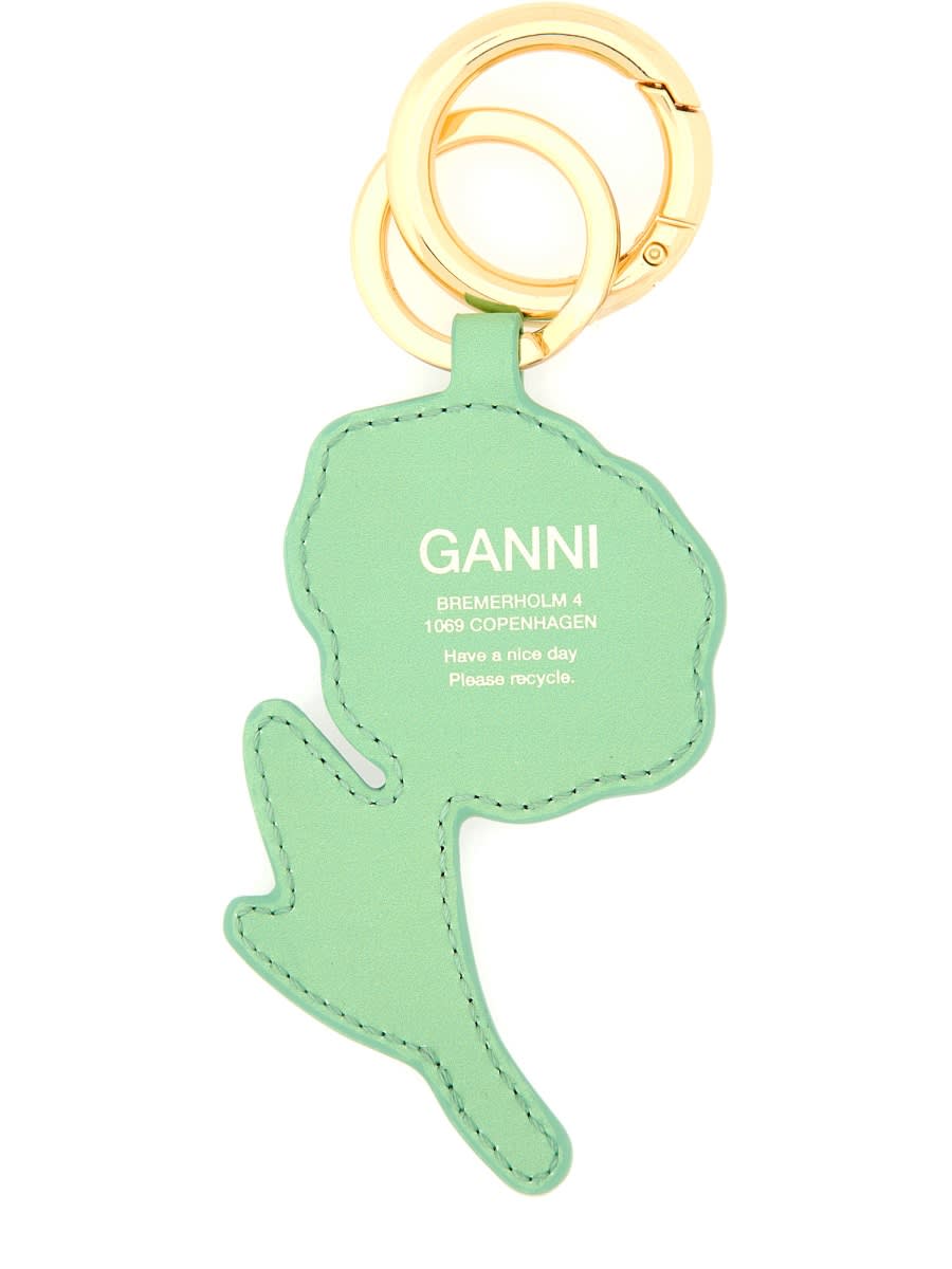 Ganni Keychain Flower In Blue
