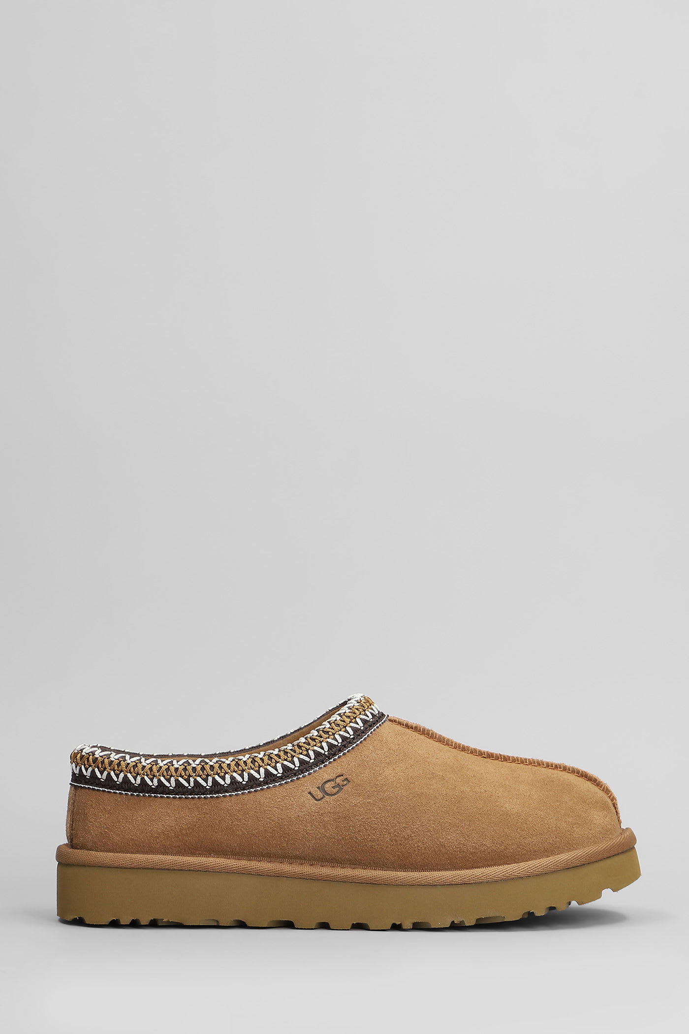 Ugg Tasman Slipper-mule In Leather Color Suede In Brown