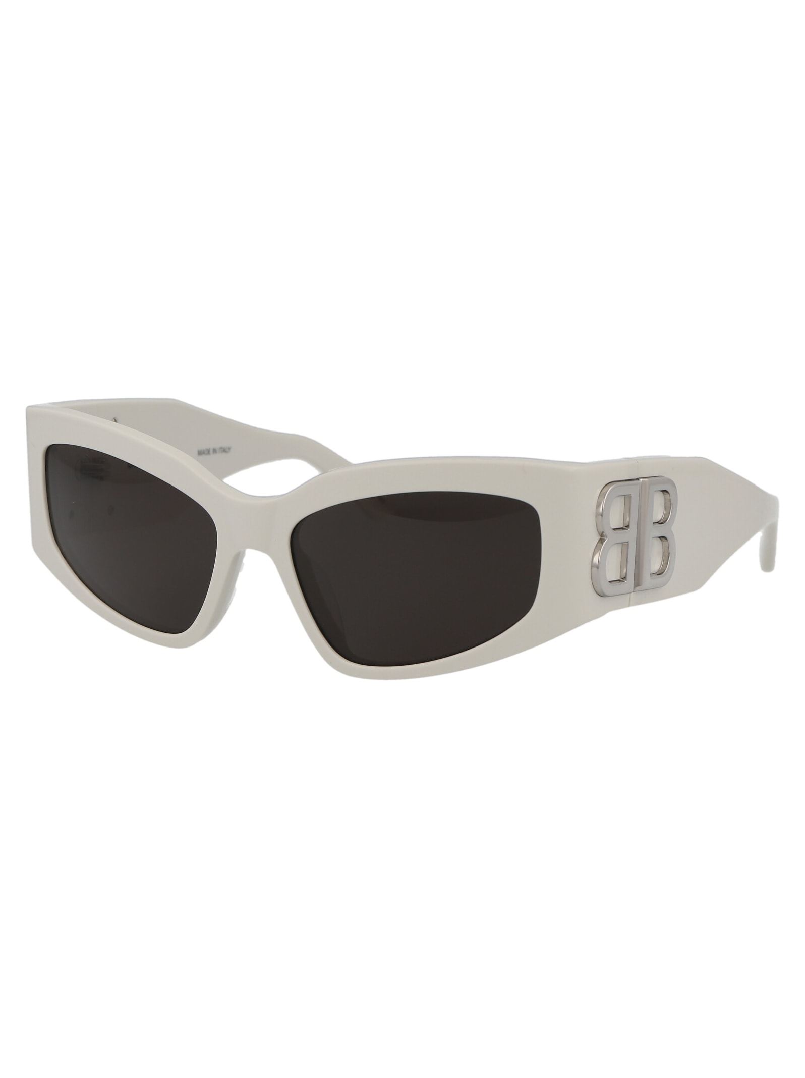 Shop Balenciaga Bb0321s Sunglasses In 005 White White Grey