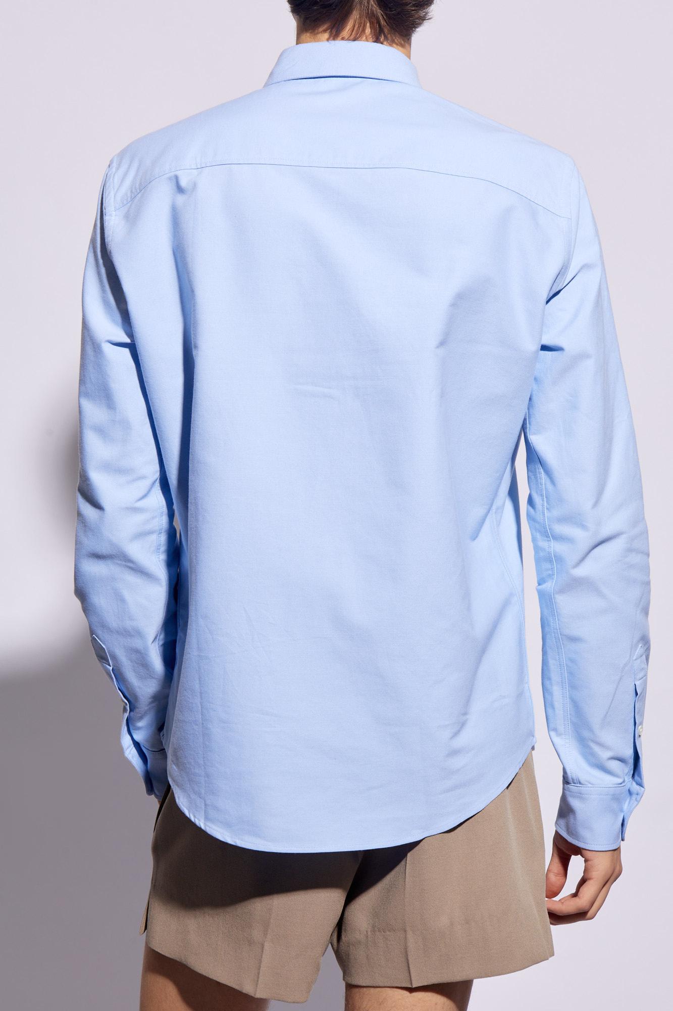 Shop Ami Alexandre Mattiussi Shirt With Logo In 484 Cashmere Blue