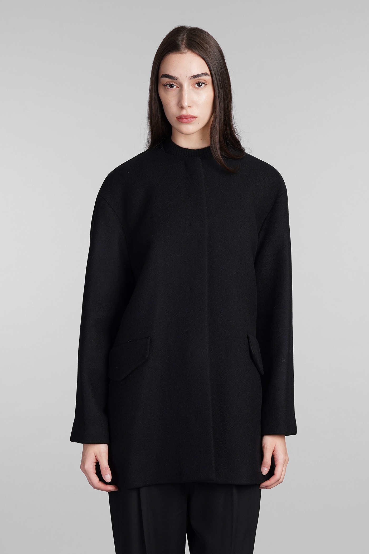 Coat In Black Wool