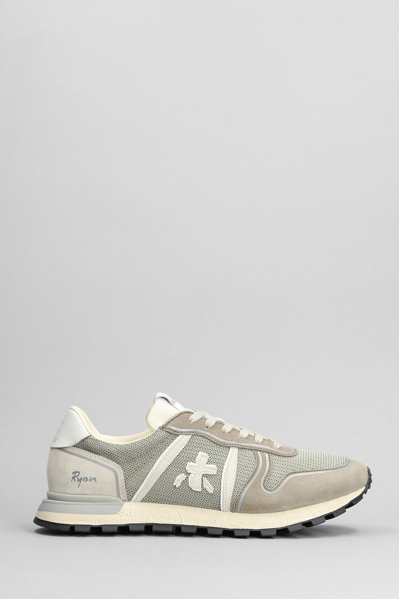 Shop Premiata Ryan Sneakers In Taupe Suede And Fabric In Beige