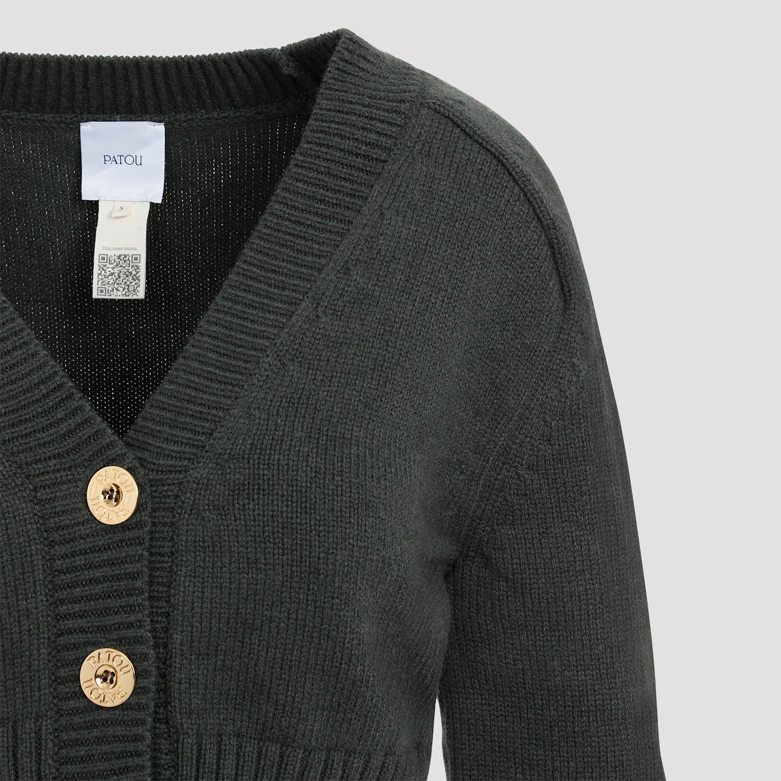 Shop Patou Wool And Cashmere Cardigan In B Bottle Green