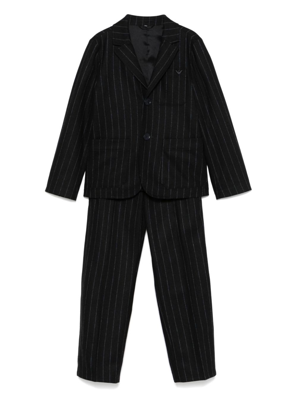 Emporio Armani Pinstriped Suit In Blu/azzurro