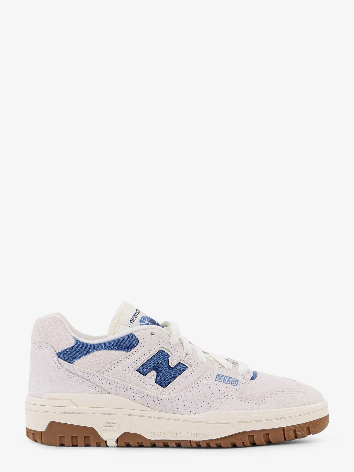 NEW BALANCE SUEDE SNEAKERS WITH DENIM DETAILS