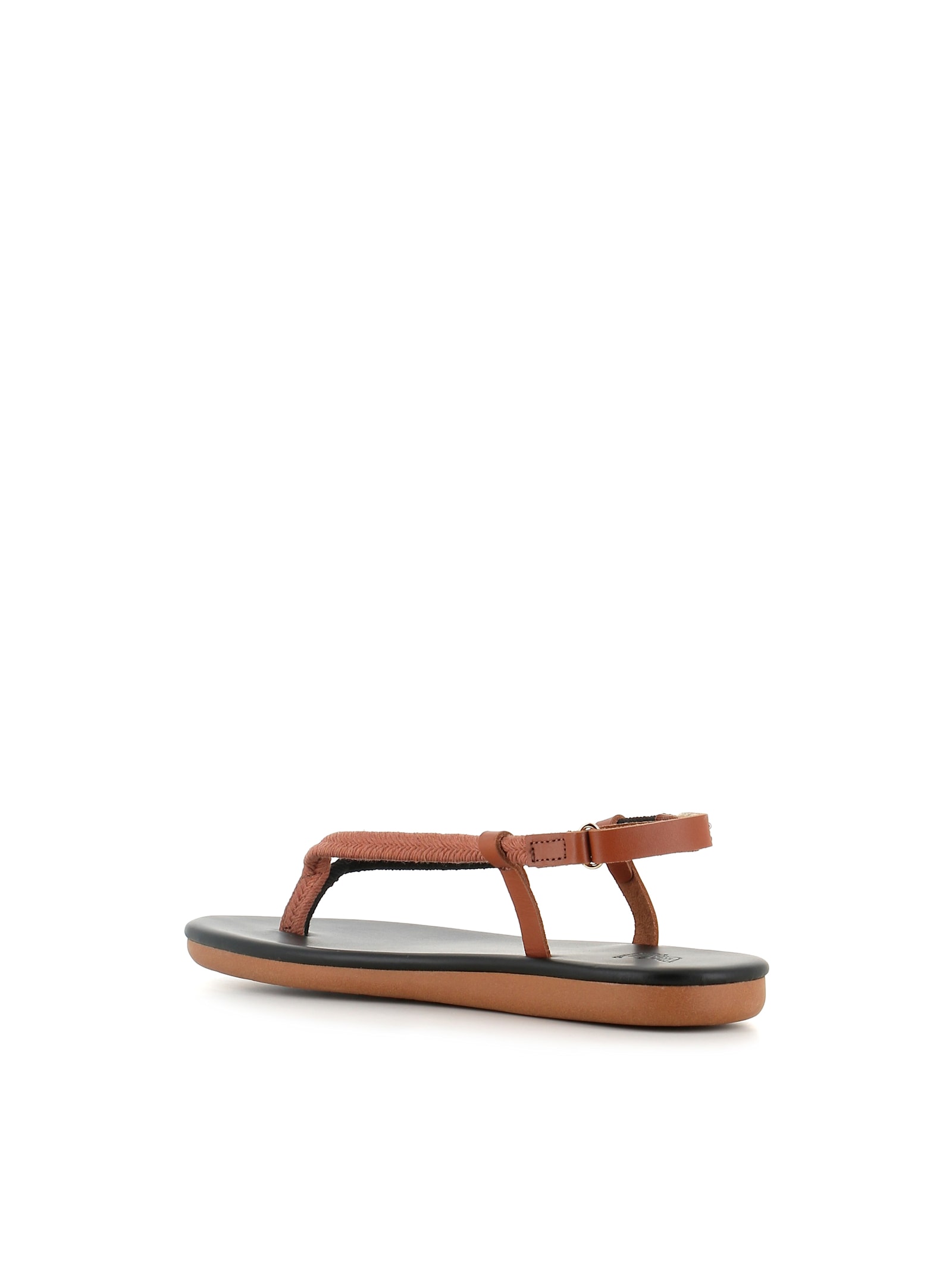 Shop Ancient Greek Sandals Sandal Zoi In Nero/cuoio