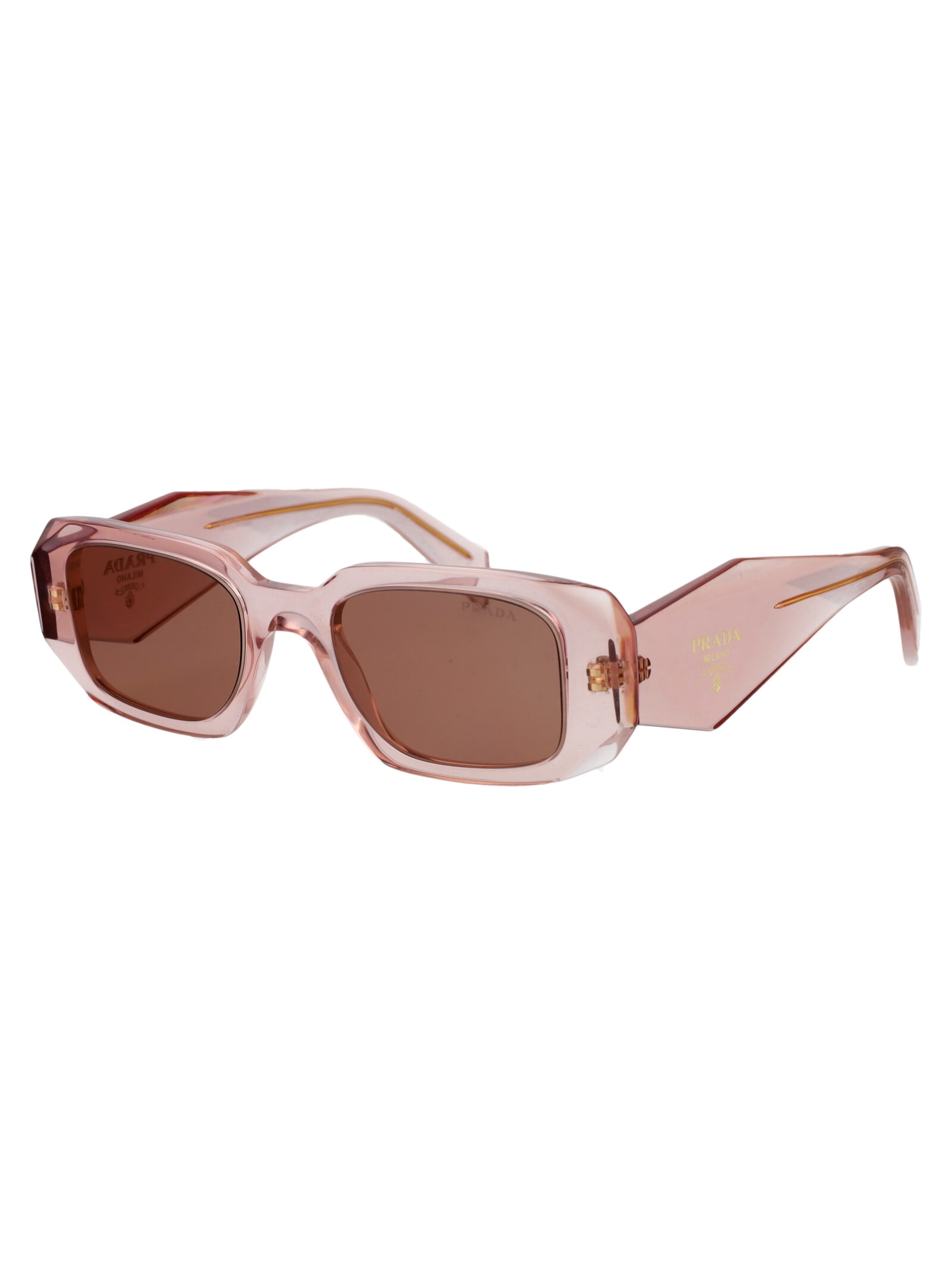 Shop Prada 0pr 17ws Sunglasses In 19q10d Transparent Peach