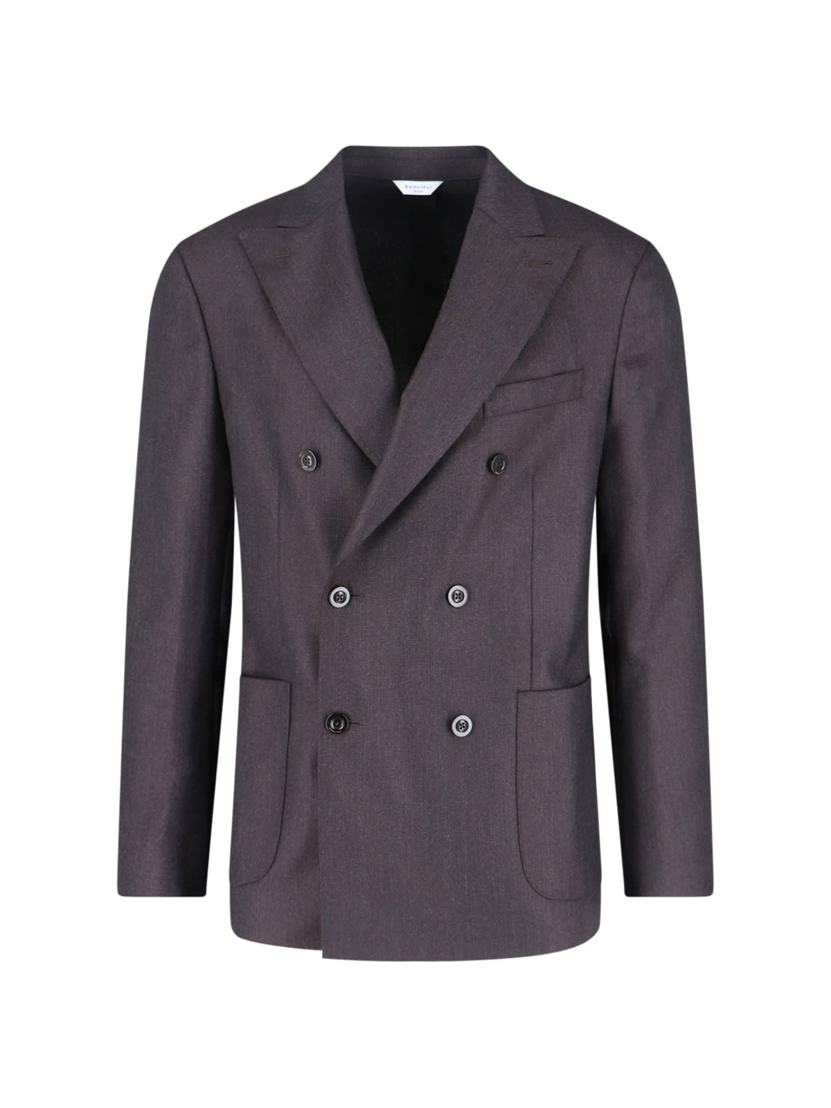 Boglioli Double-breasted Blazer Flap Pockets In Gray