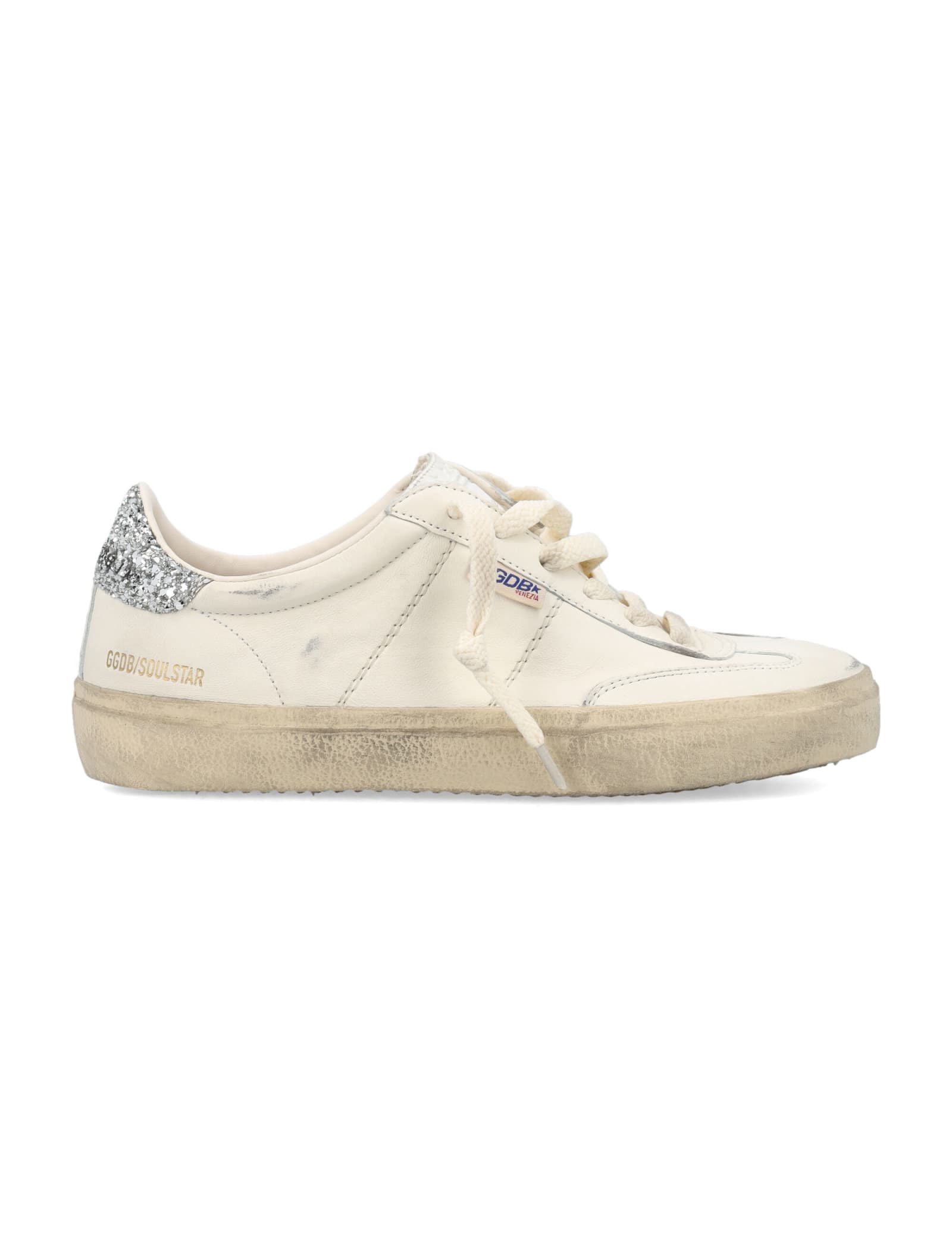 Shop Golden Goose Soul-star Glitter Sneaker In White Glitter