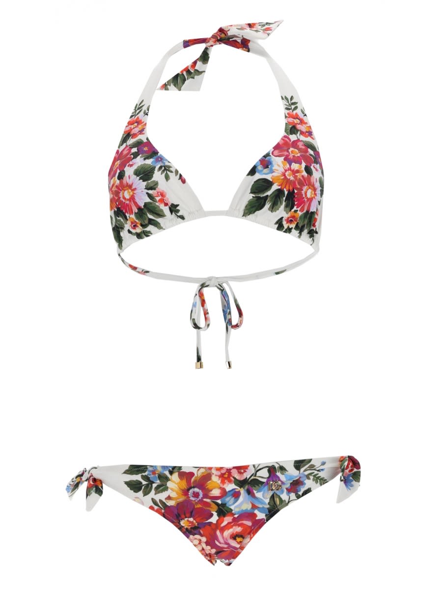 Dolce & Gabbana Floral Print Bikini In Multi