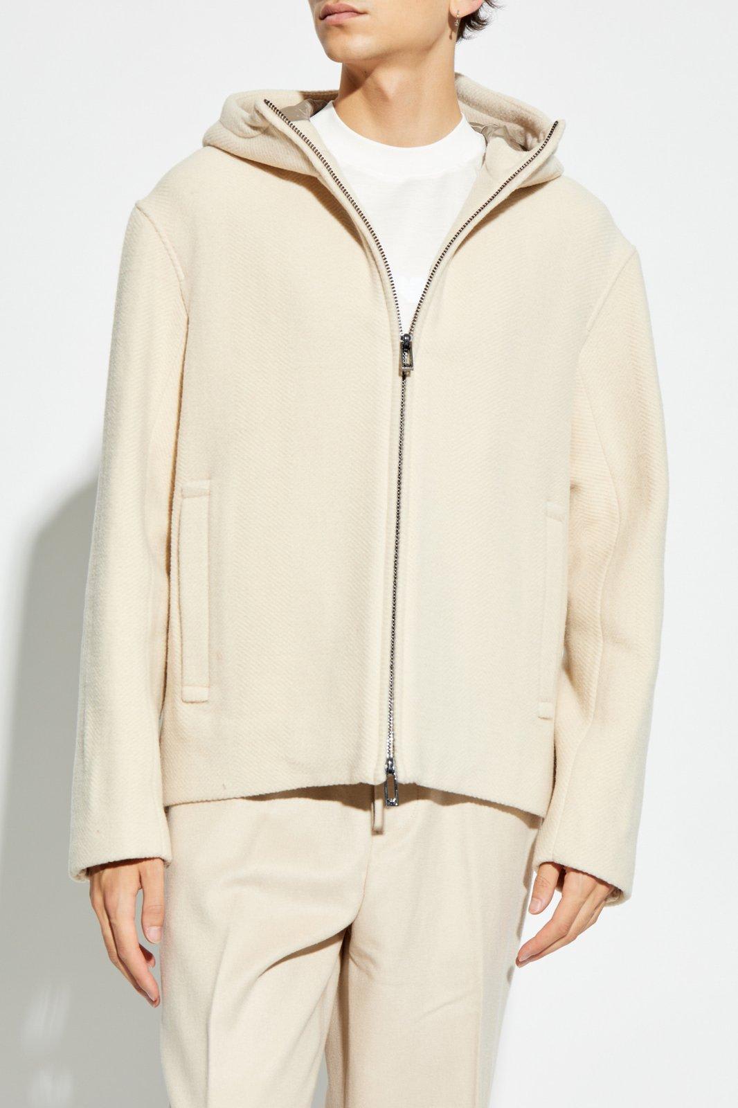 EMPORIO ARMANI WOOL JACKET WITH HOOD 