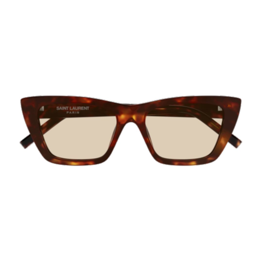 Saint Laurent Sl 276 Mica Linea Sl Logo 064 Light Havana Brown Sunglasses In Brown