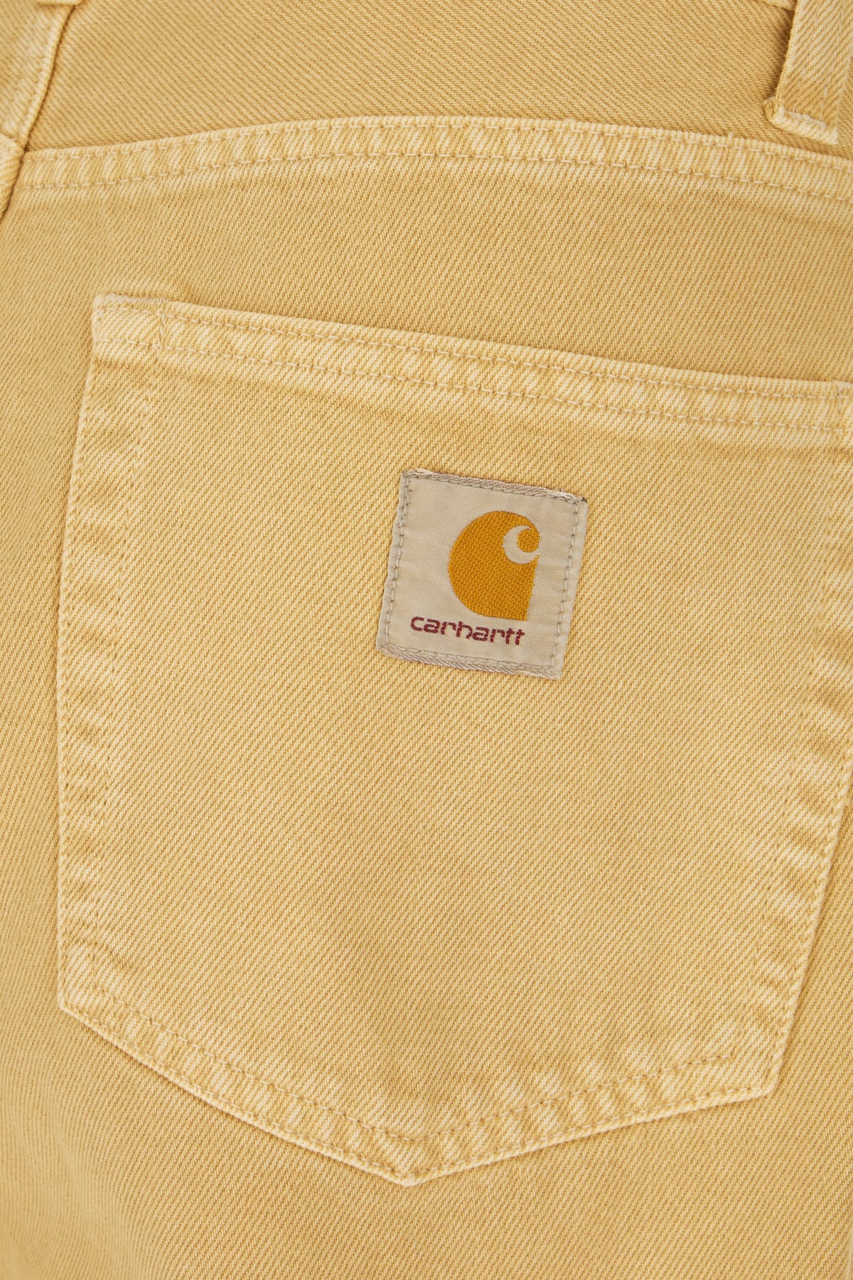 Carhartt Mustard Denim Jeans In Stone Dyed
