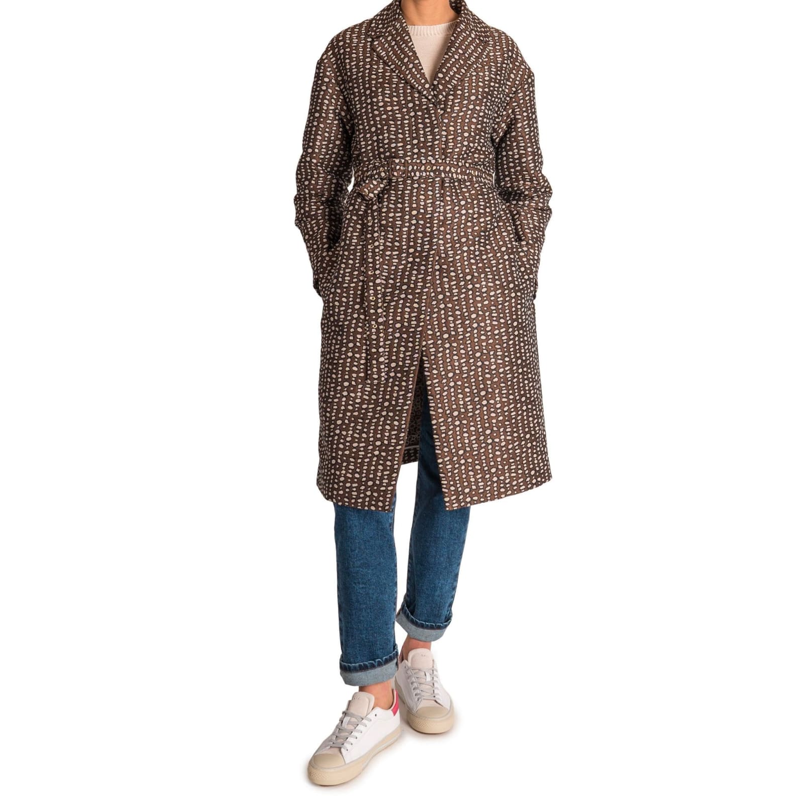 Shop 's Max Mara Udente Wrap Coat In Brown