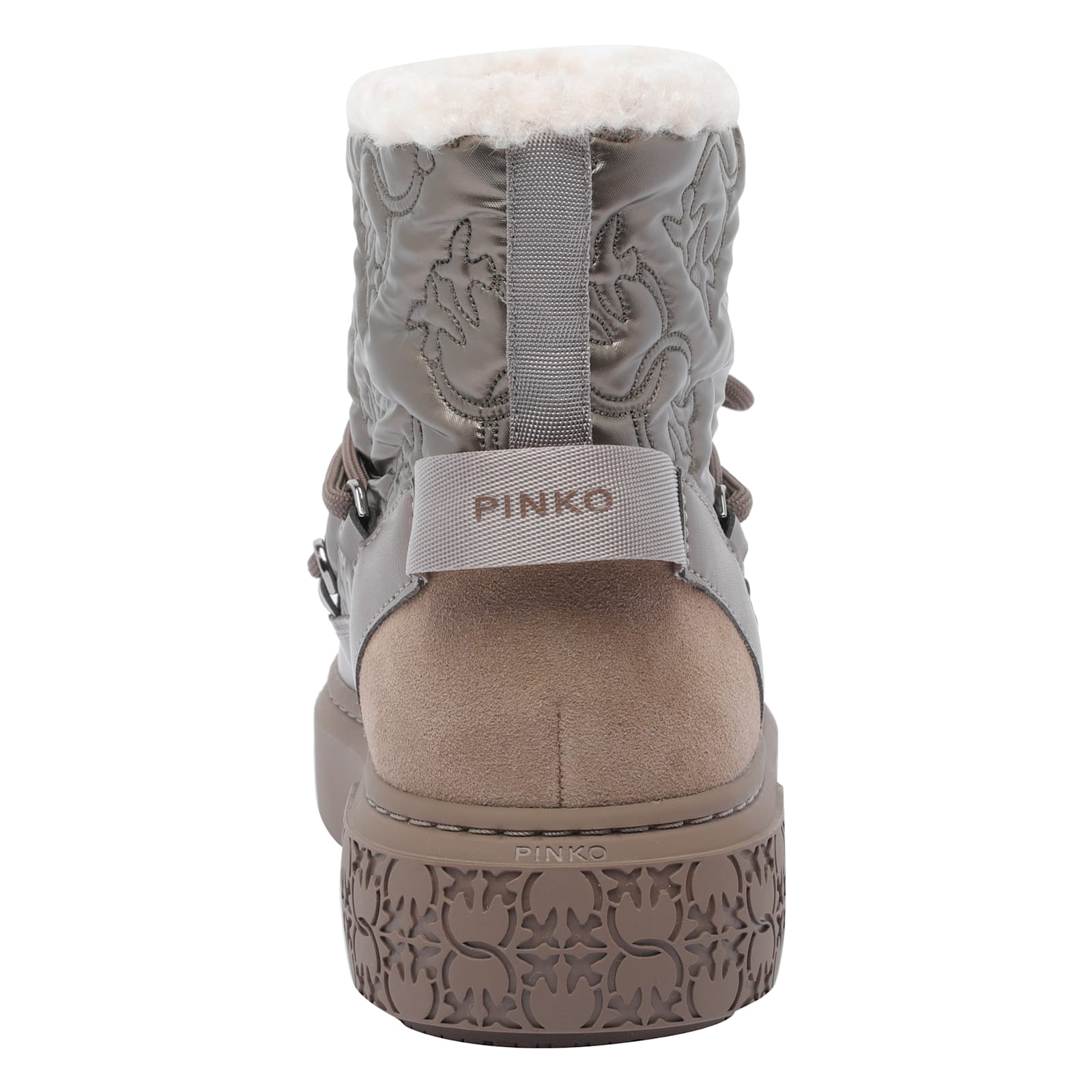 Pinko Bottes Matelassées À Logo Love Birds In Multi