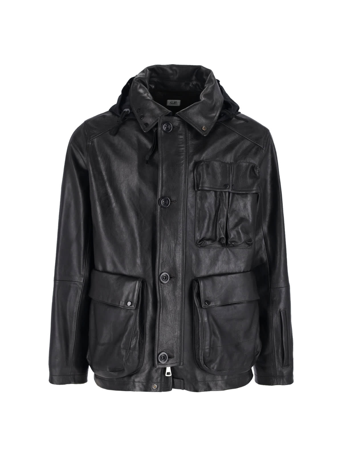 C.p. Company Mille Leather Jacket In Multi