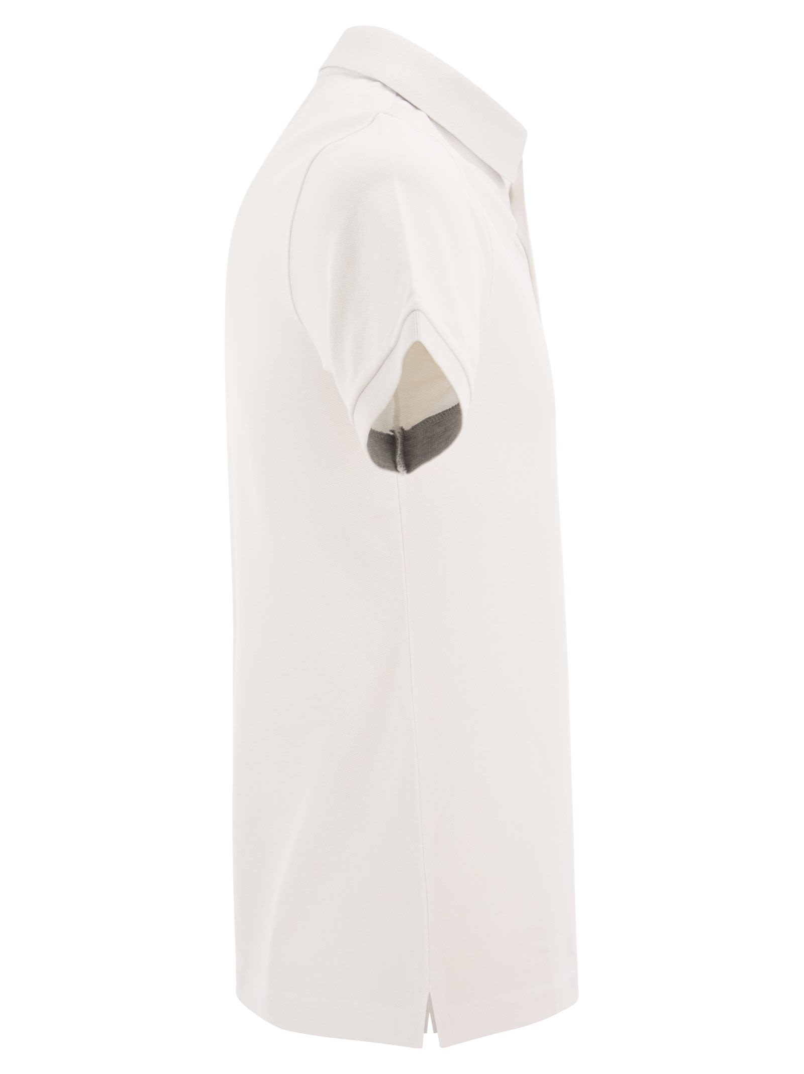 Shop Fay Stretch Polo Shirt In White