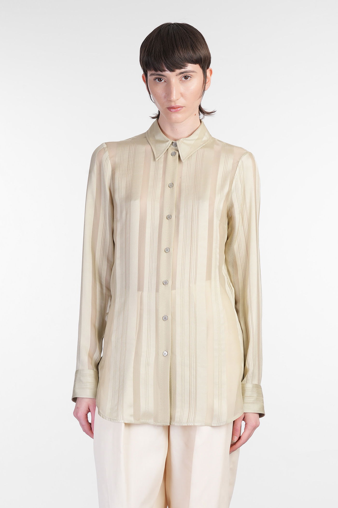Stella Mccartney Shirt In Beige Silk In Neutral