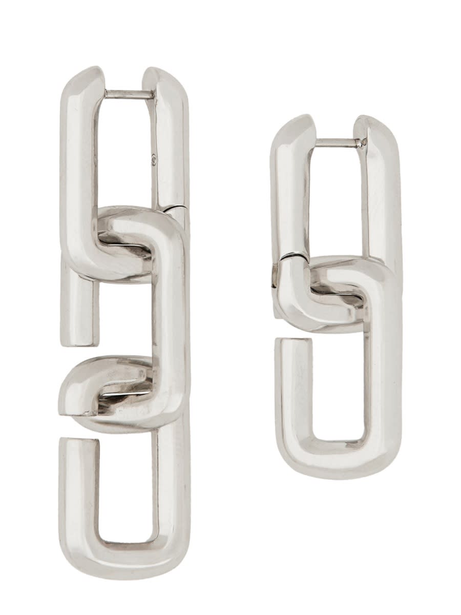 Shop Marc Jacobs Earrings The J Marc Chain Link In Silver