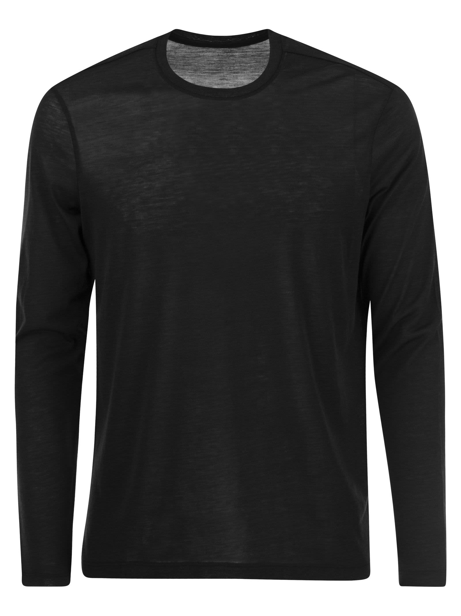 Crew-neck T-shirt In Silk And Cotton