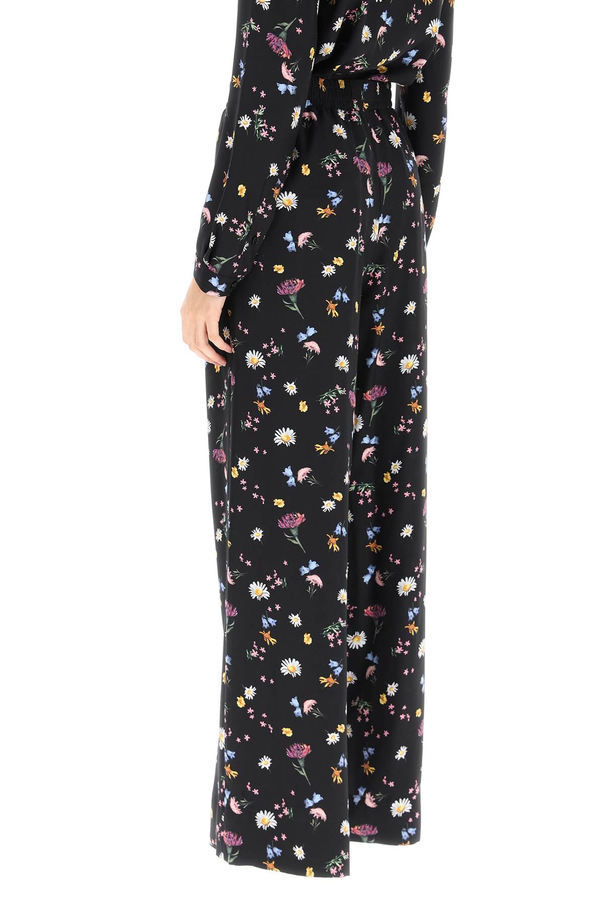Shop Stella Mccartney Printed Silk Pants In Black