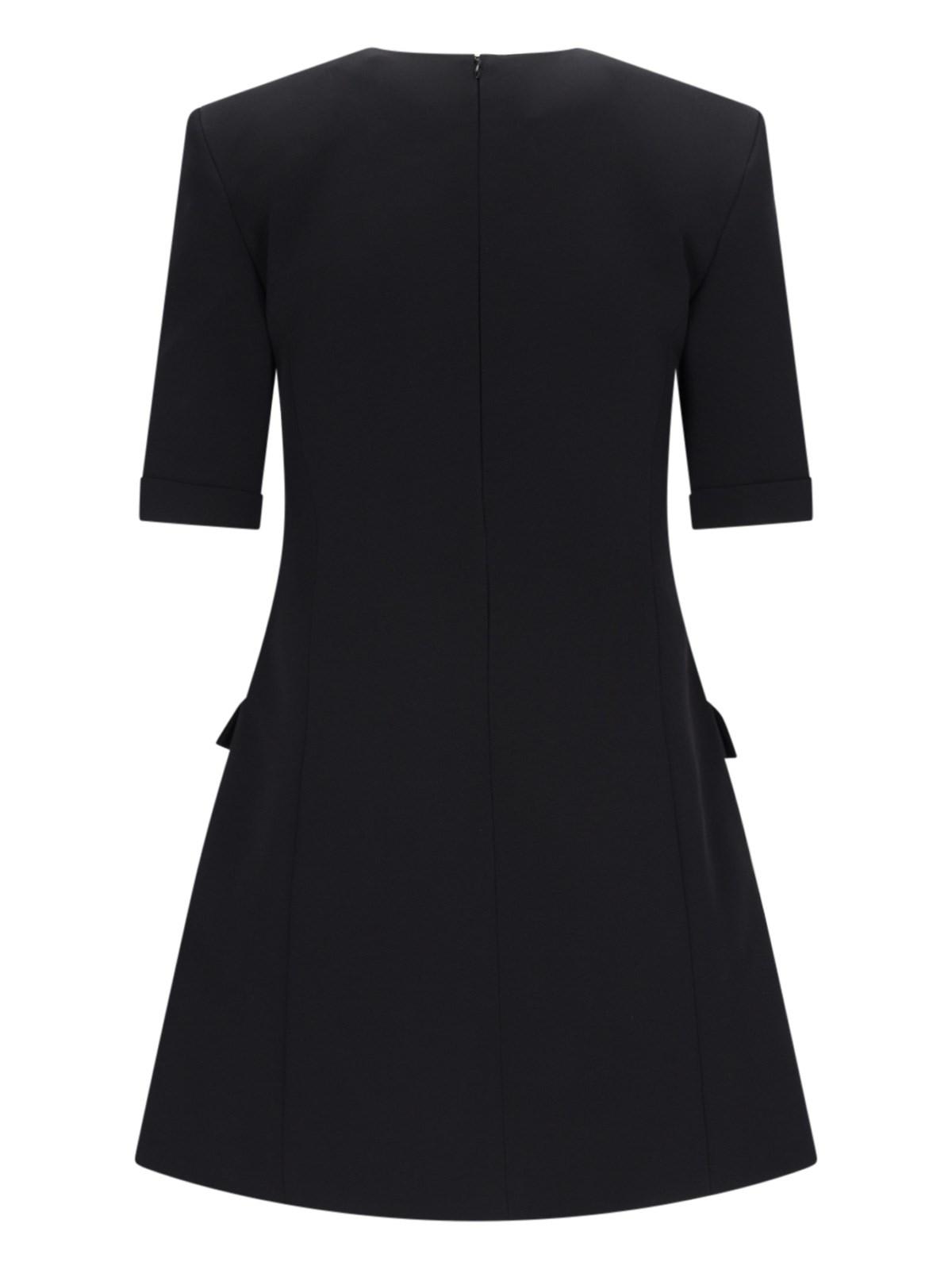 Shop Balmain Eight Buttons Crêpe Mini Dress In Nero