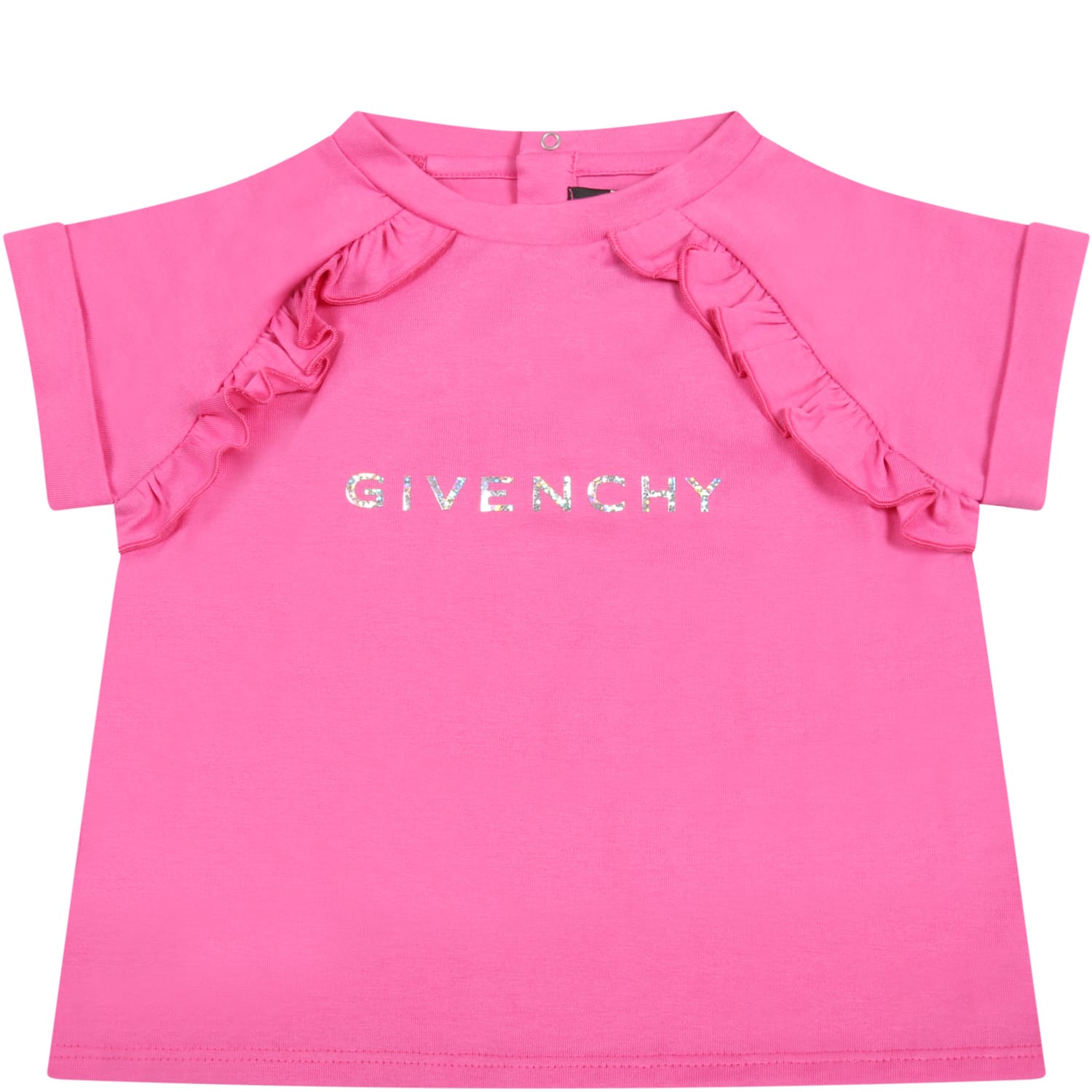 Givenchy Fuchsia T-shirt For Baby Girl With Logo