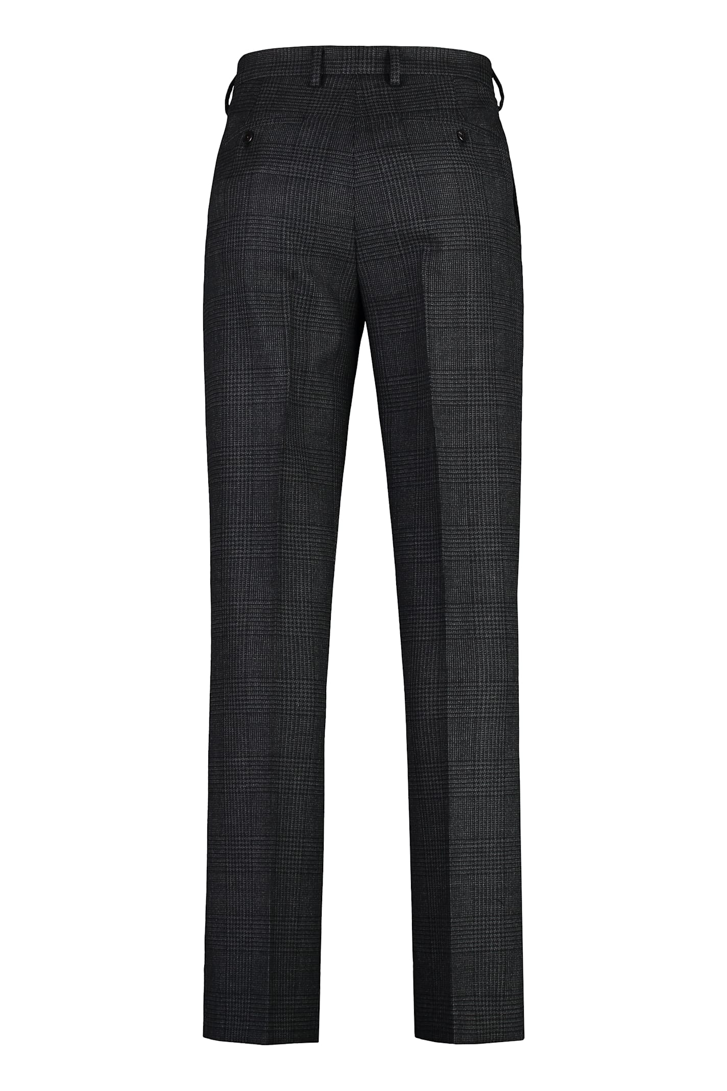 Shop Prada Prince Of Wales Checked Wool Trousers In Grey