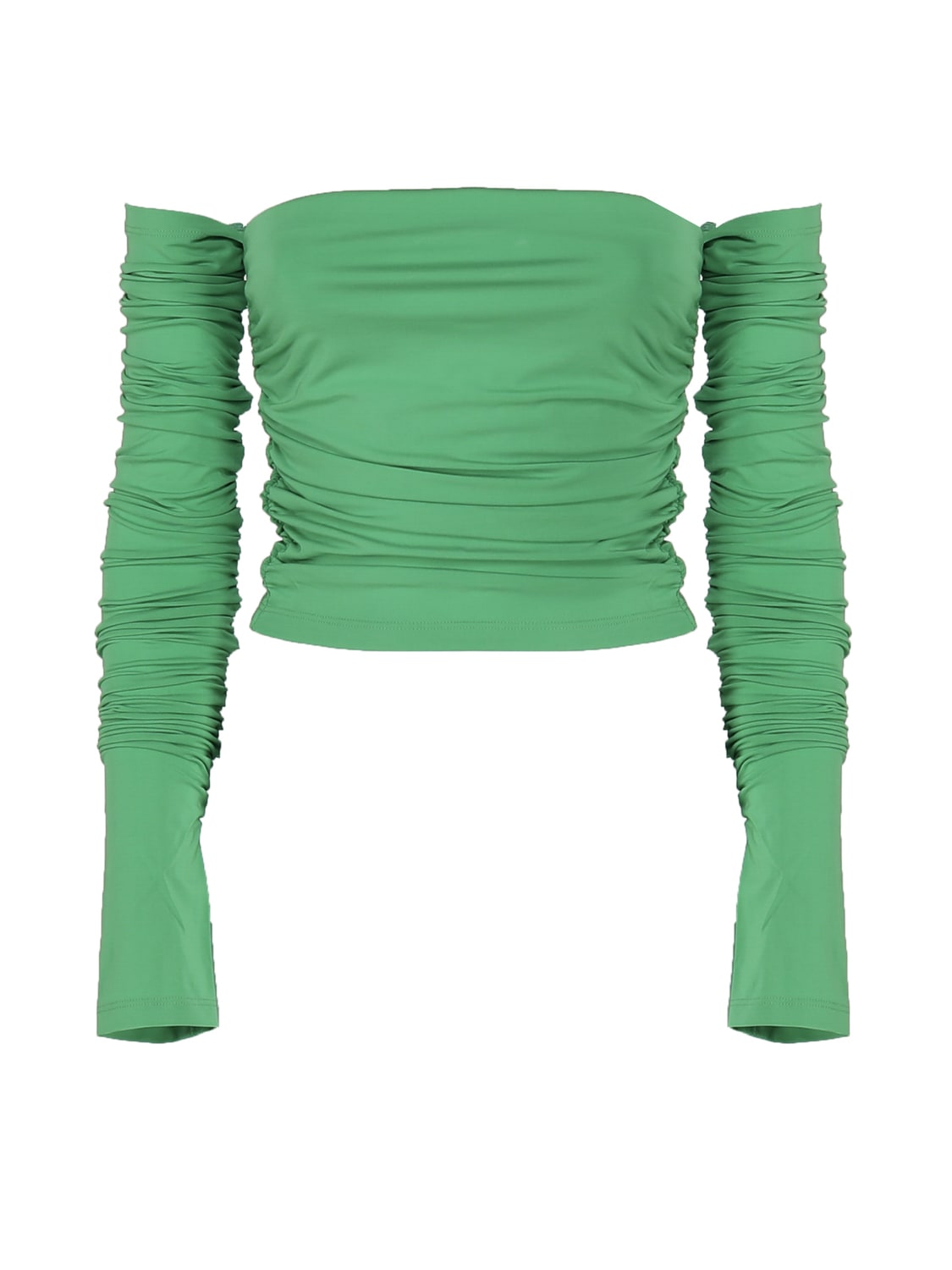 The Andamane Draped Top In Green