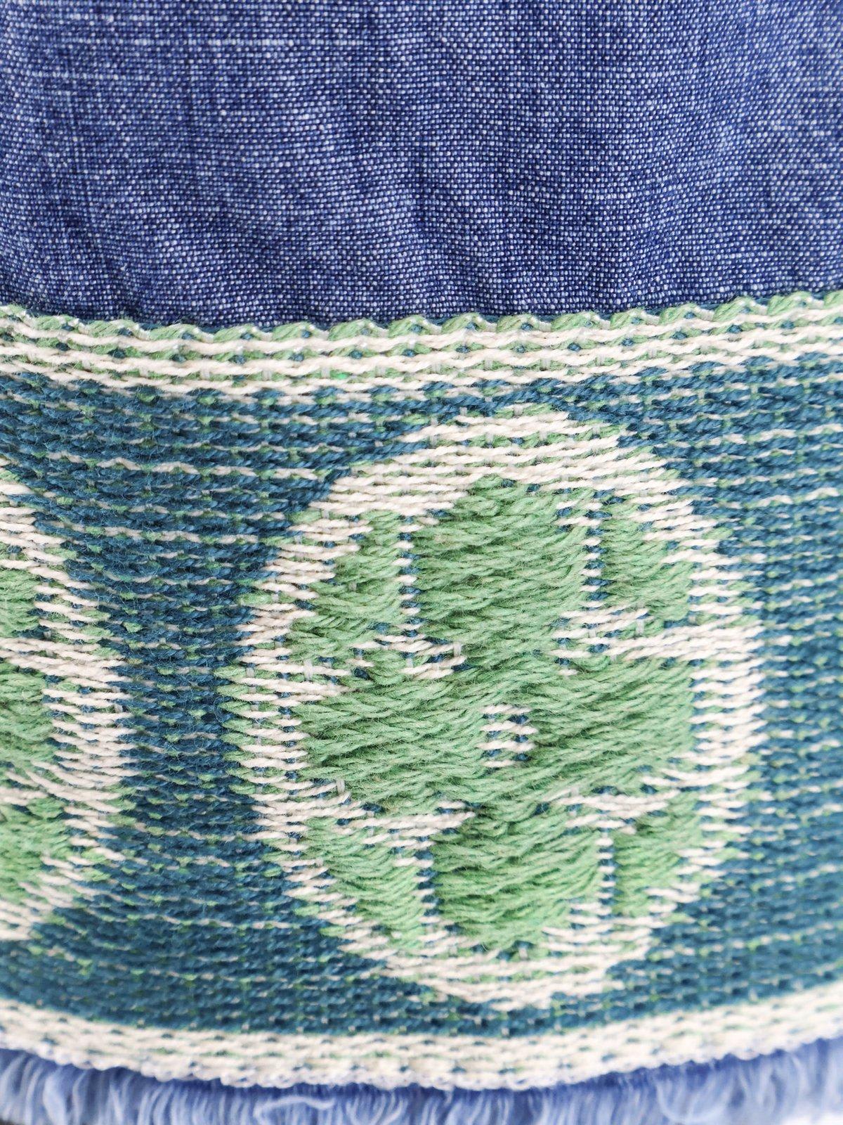 Valentino Jacquard-hem Denim Bermuda Shorts In Blue