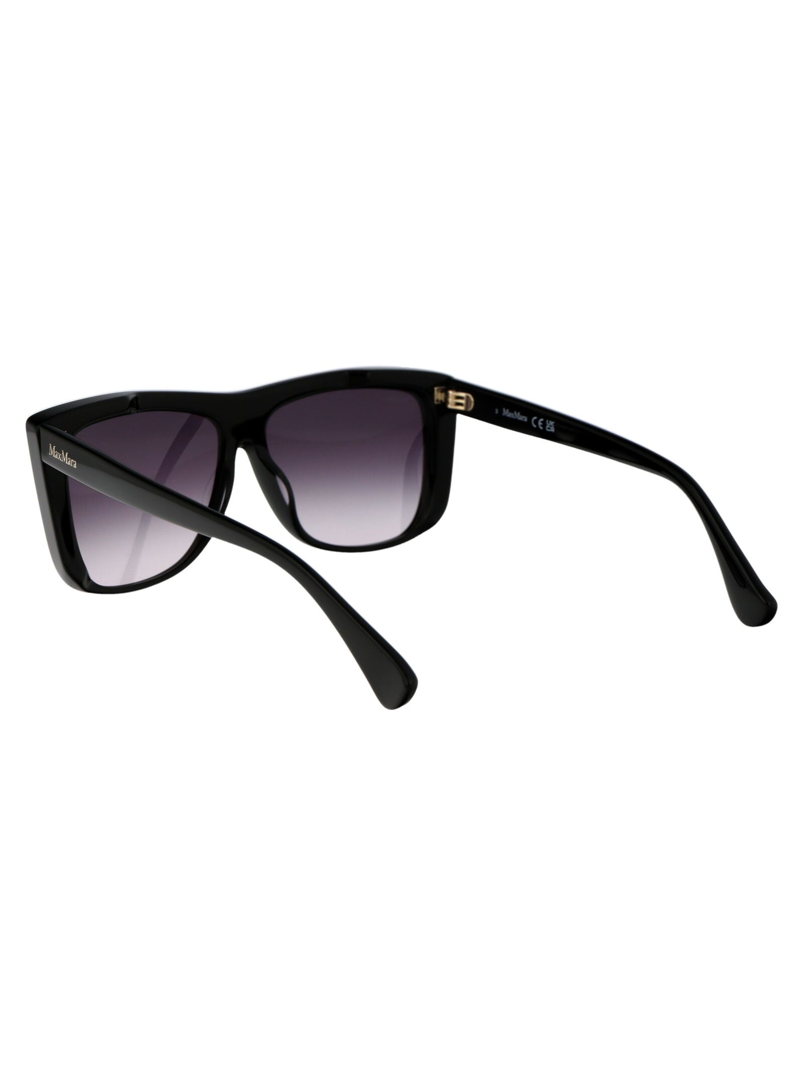 Shop Max Mara Lee1 Sunglasses In 01b Nero Lucido/fumo Grad