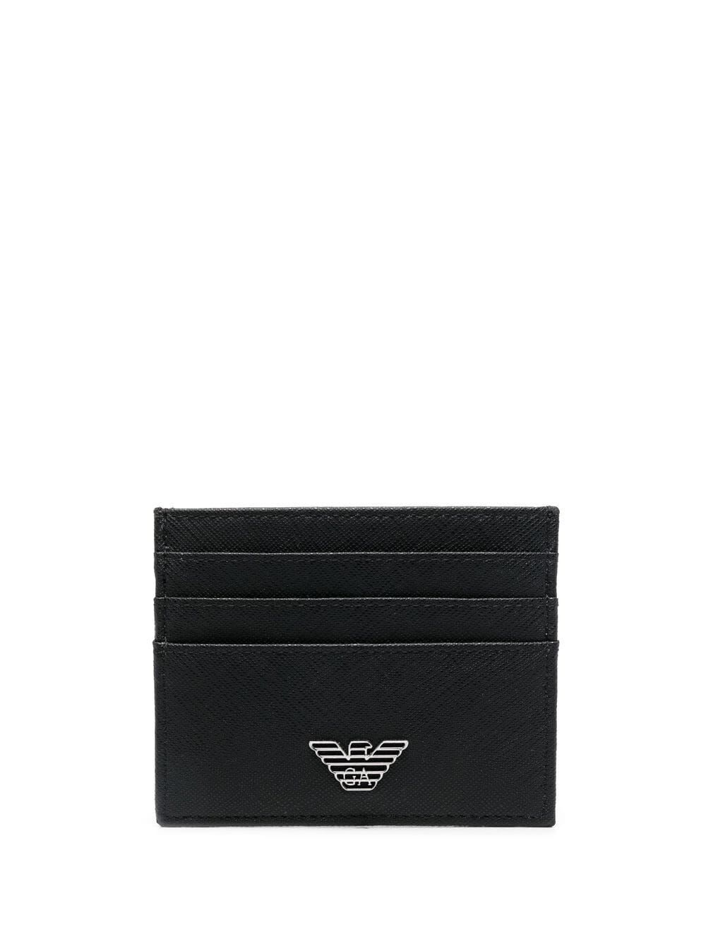 Shop Emporio Armani Credit Card Holder In Black