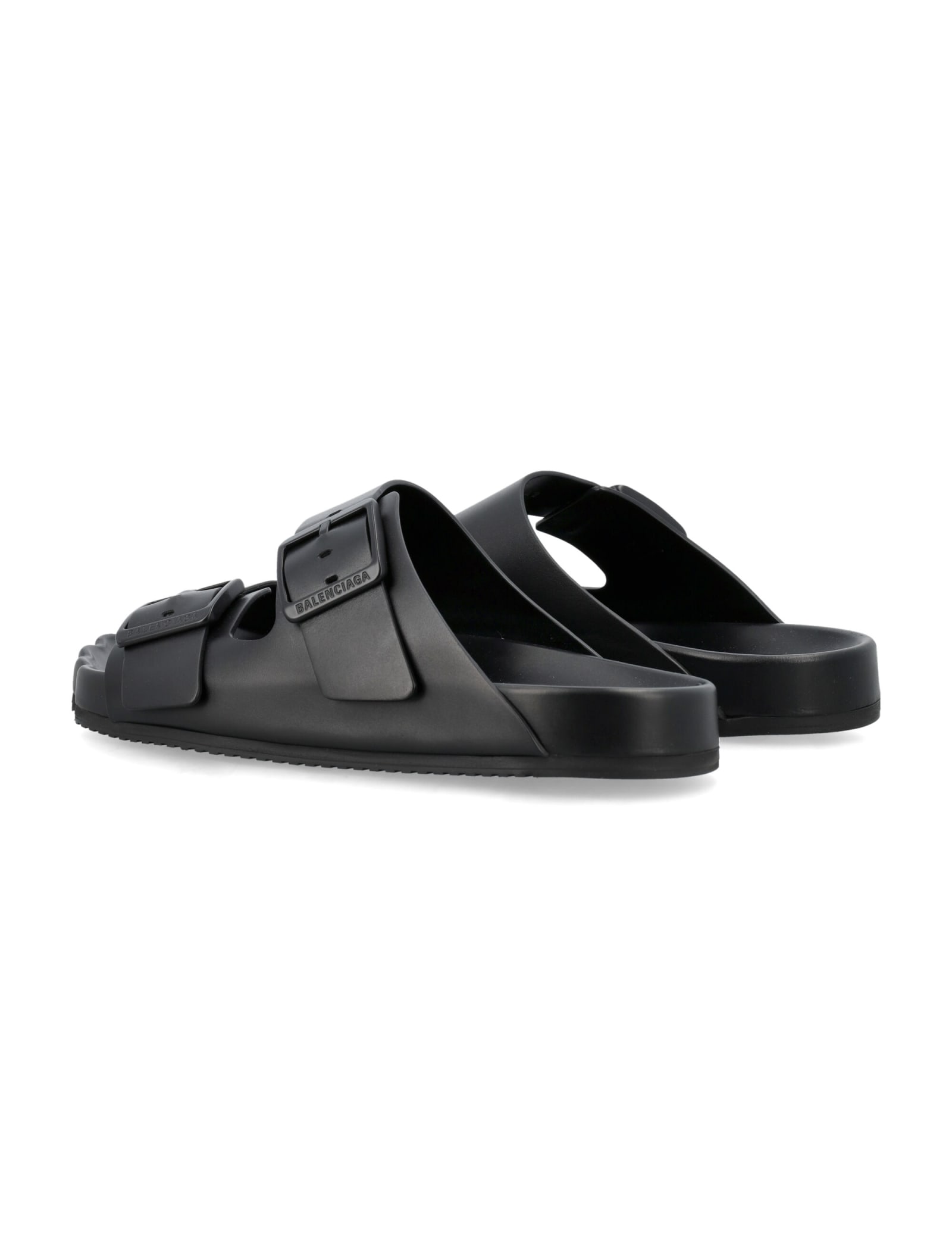 Balenciaga Men Suede Sandals With Anatomical Detail In Black
