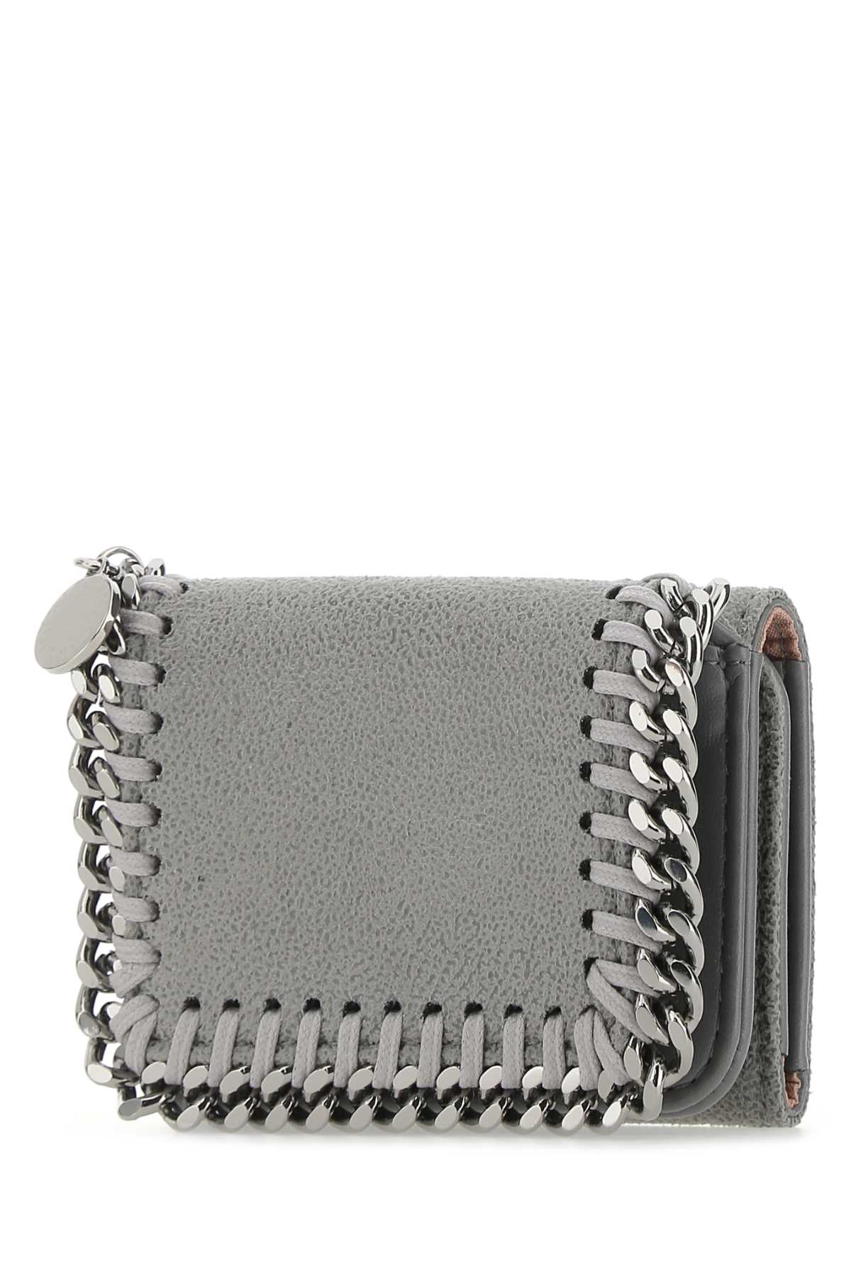 Shop Stella Mccartney Grey Shaggy Deer Mini Falabella Wallet In 1220