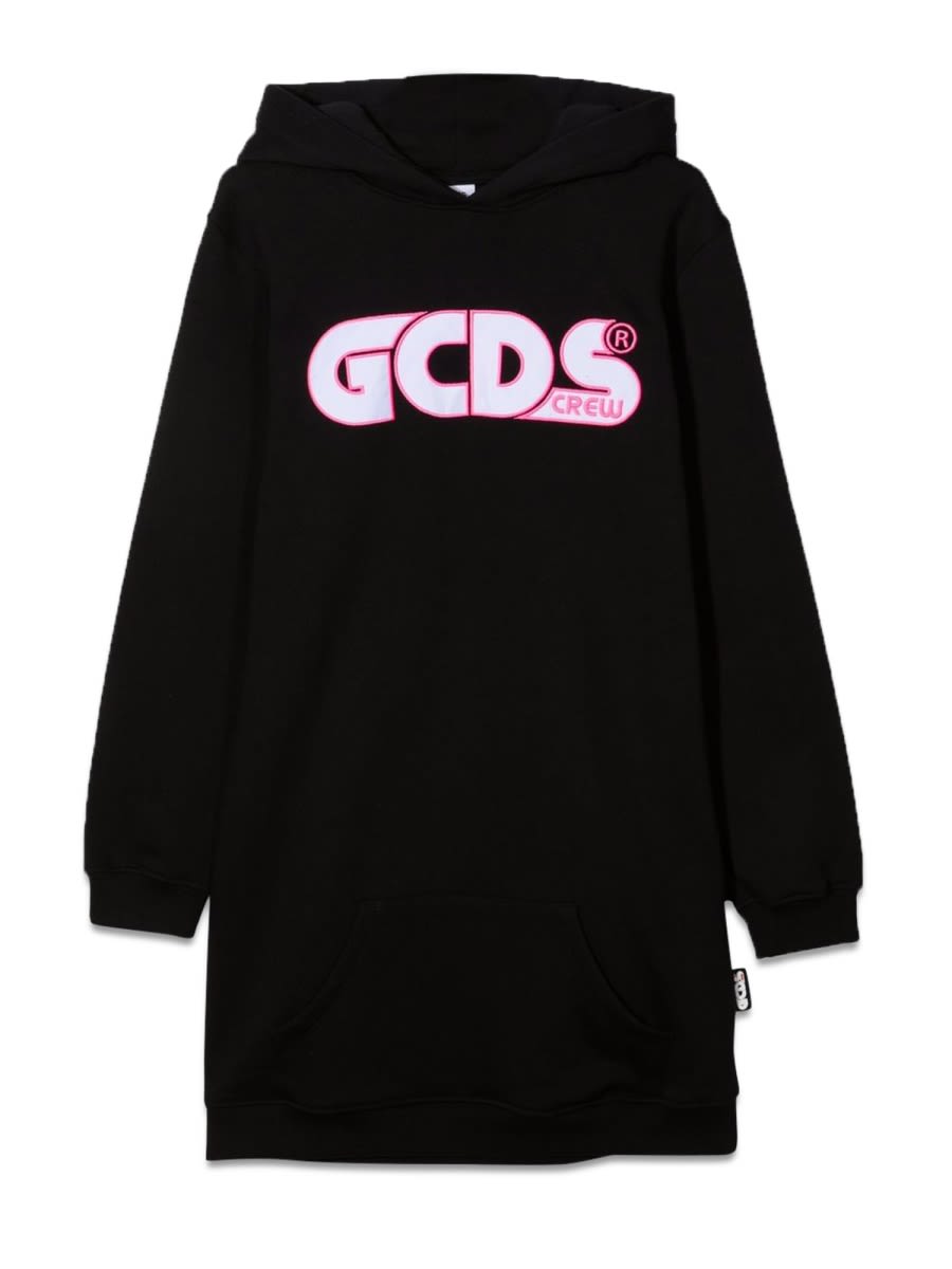 Gcds Oversize Hoodie Girl In Black
