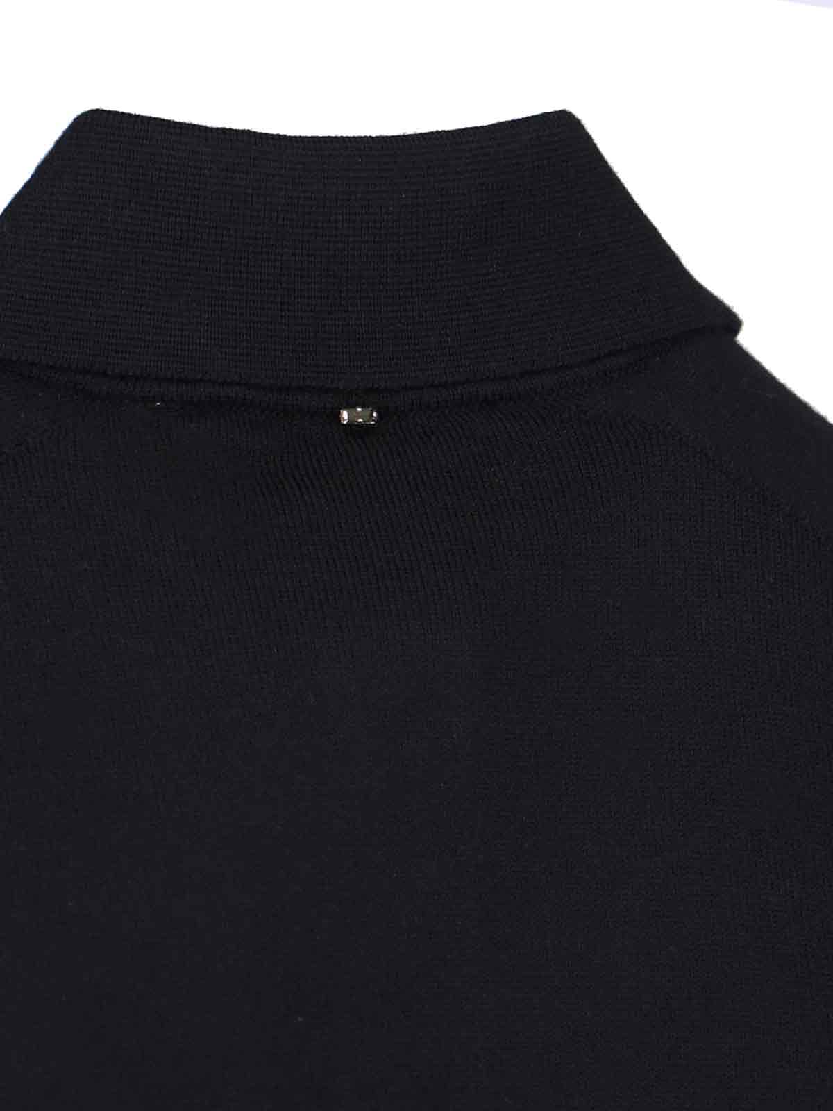 Sportmax Virgin Wool Cardigan With Classic Collar And Retro Charm In Black