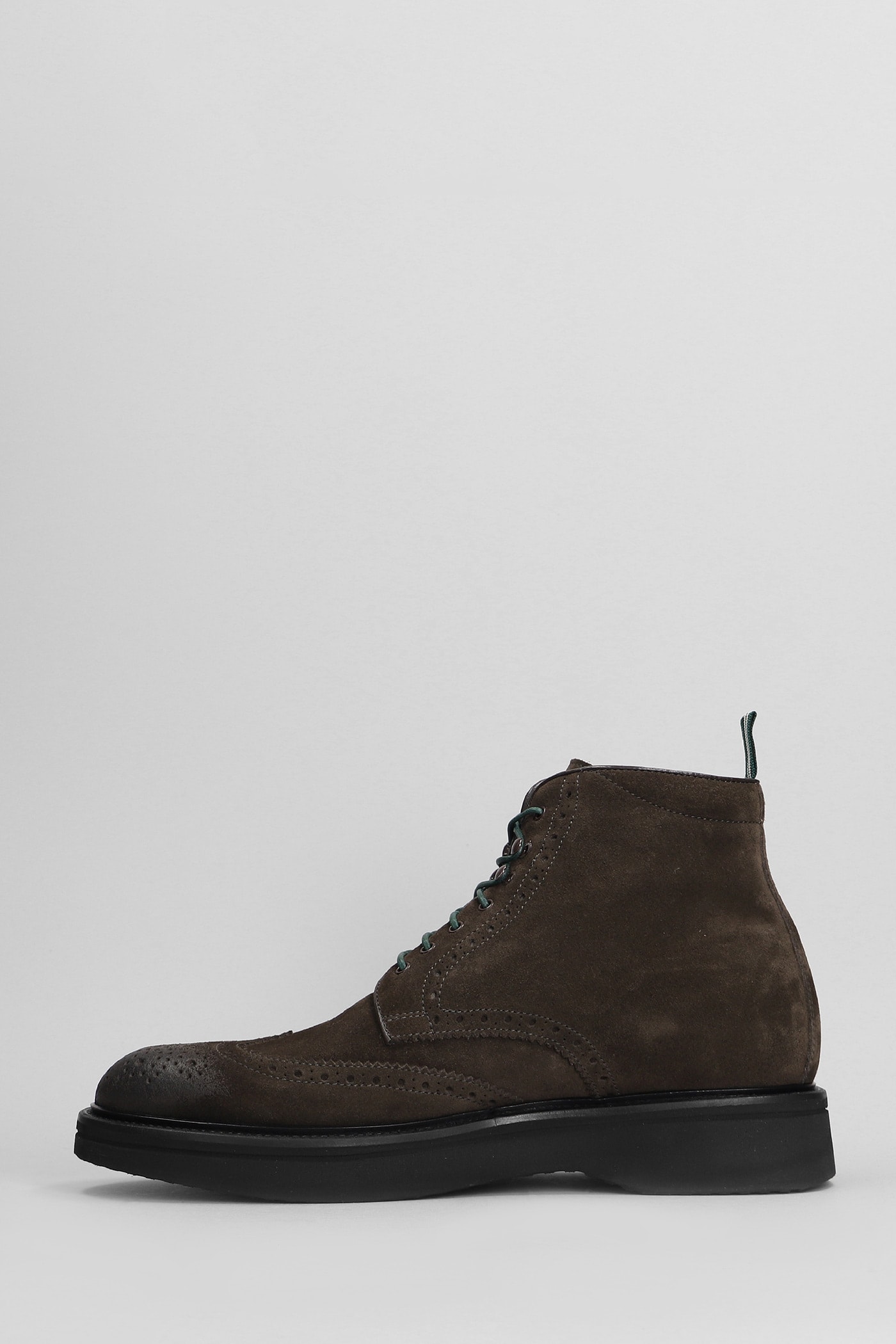 GREEN GEORGE LACE UP SHOES IN BROWN SUEDE 